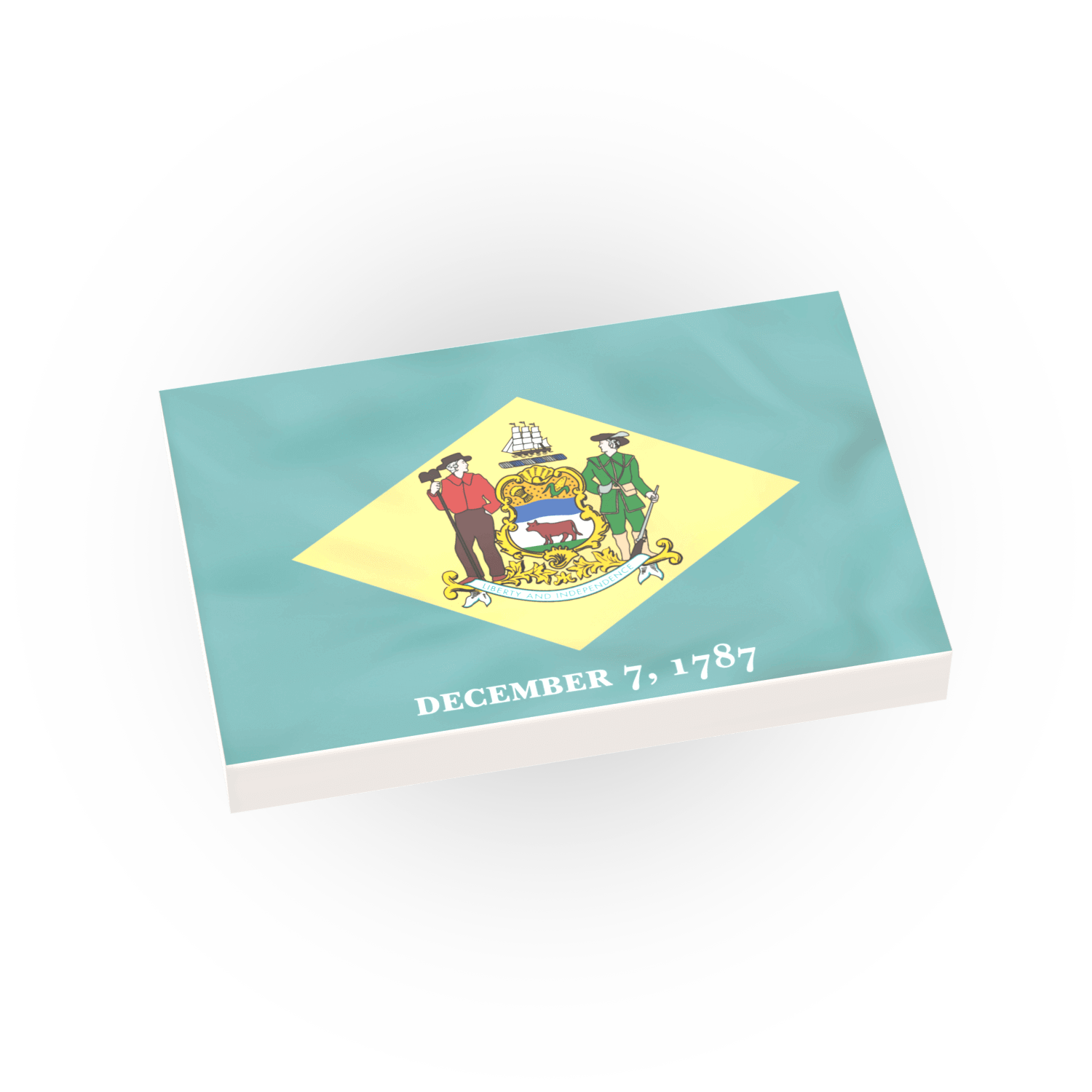 Delaware State Flag - Minifig Scale - Custom Printed - 2x3 Tile Made using LEGO® Parts