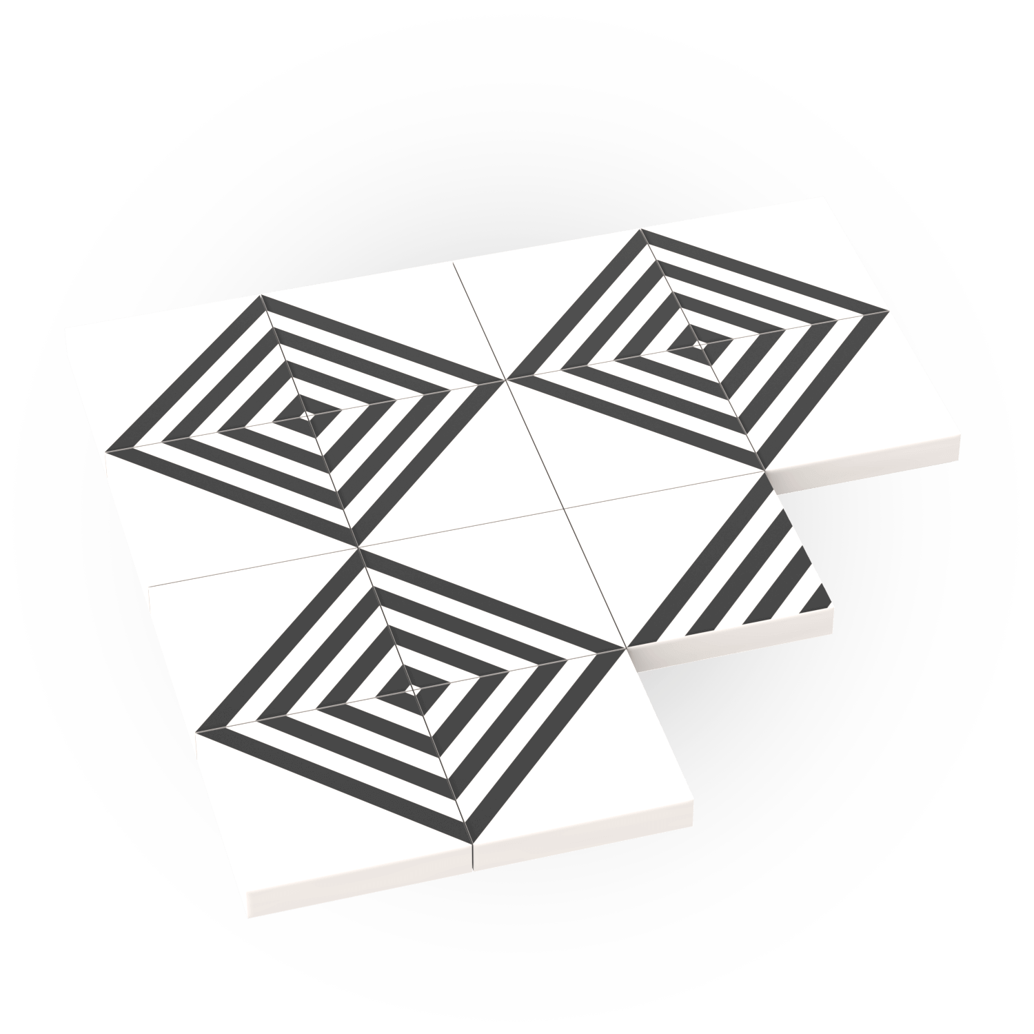 multiple  diagonal designed printed lego tiles to make a cool diamond pattern