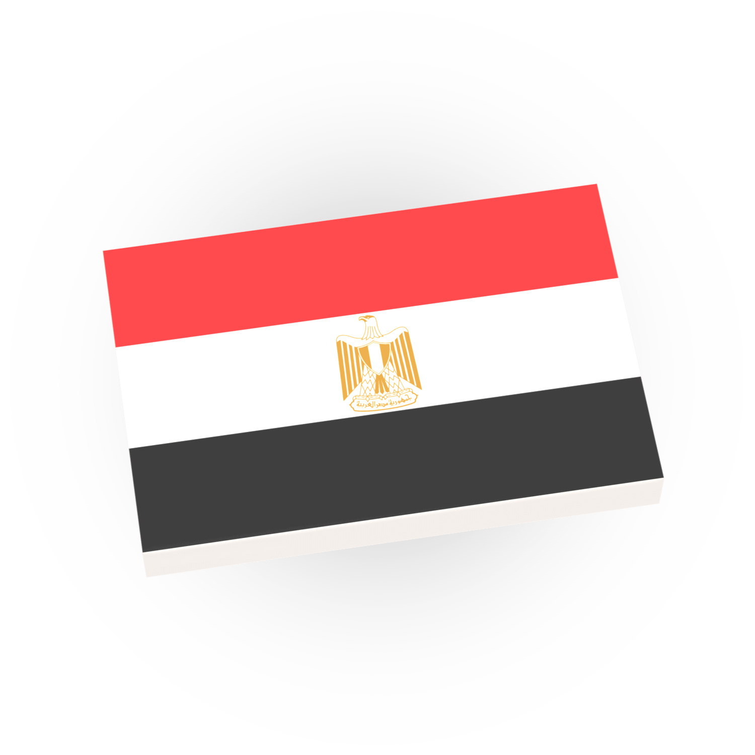 Egypt country flag custom printed on a white LEGO tile
