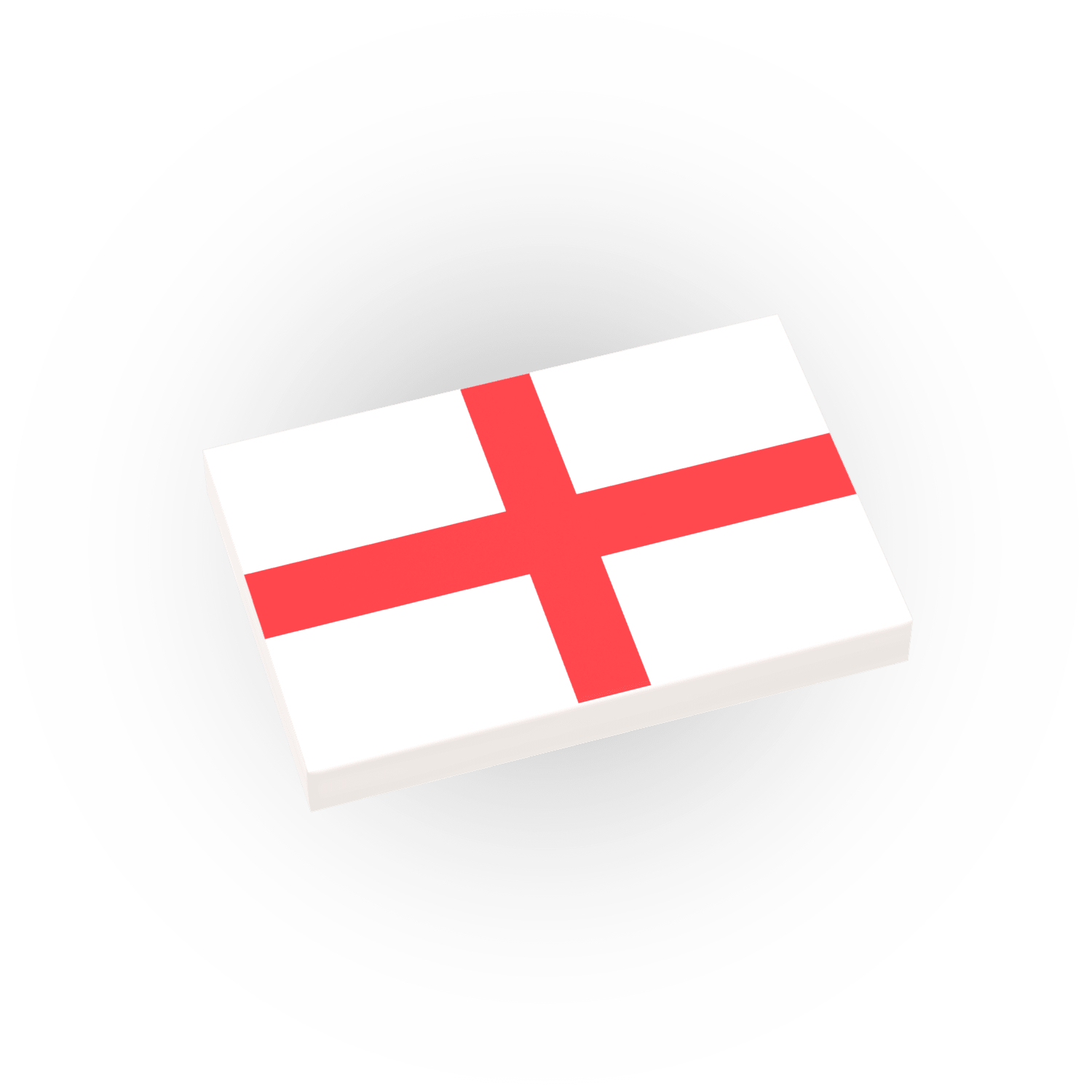 England Country Flag printed on a LEGO tile on a white background