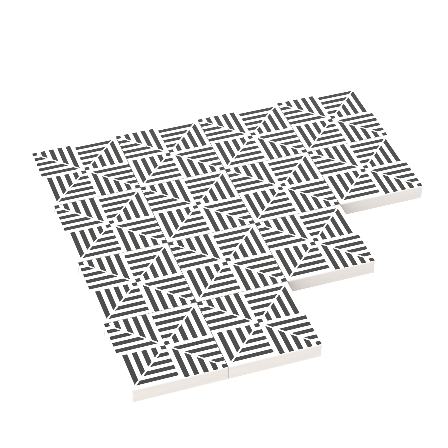 Black & White Geometric Wall & Floor Tiles ( 20 Pack)