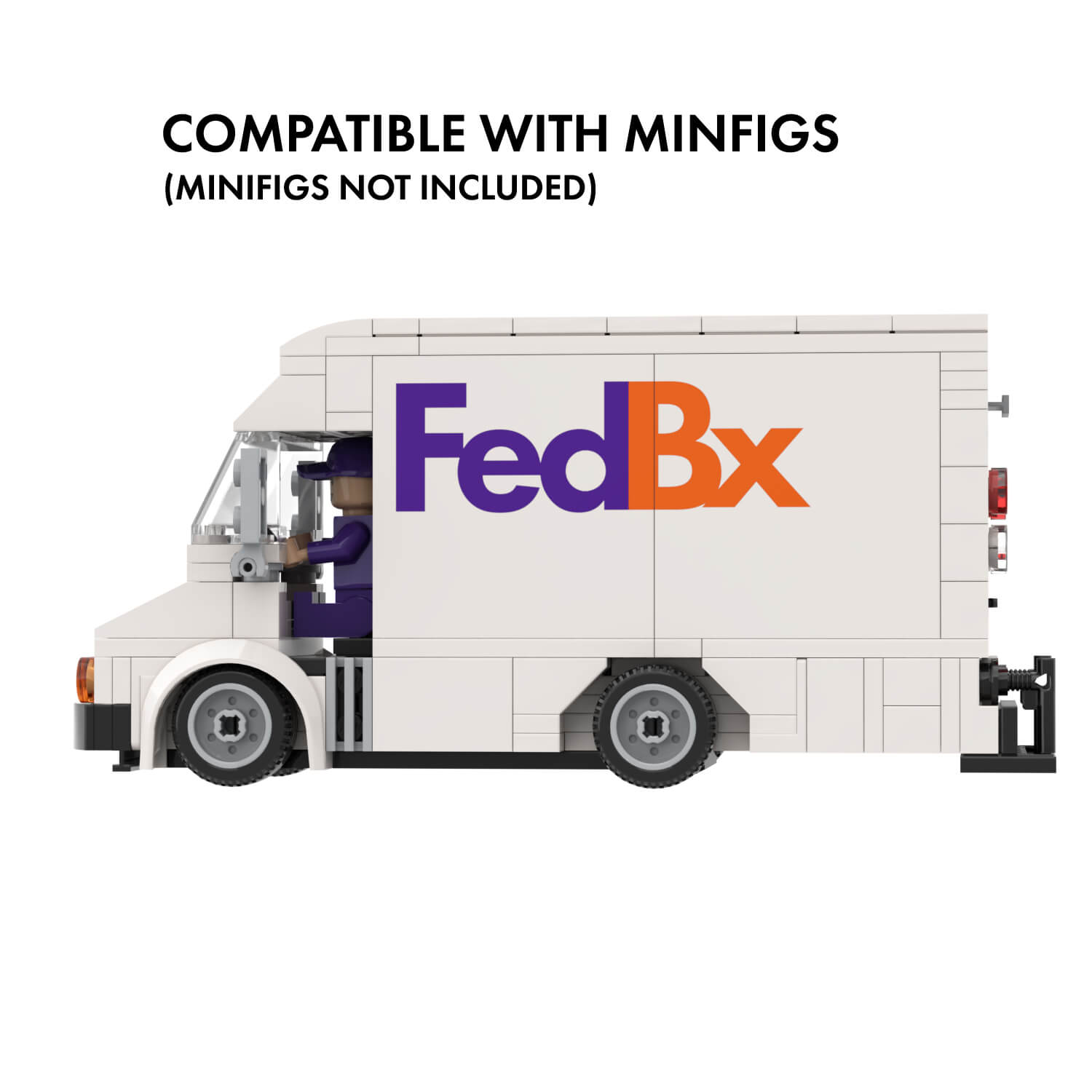 FedBx Delivery Truck Building Set - Custom Printed - Made Using LEGO®