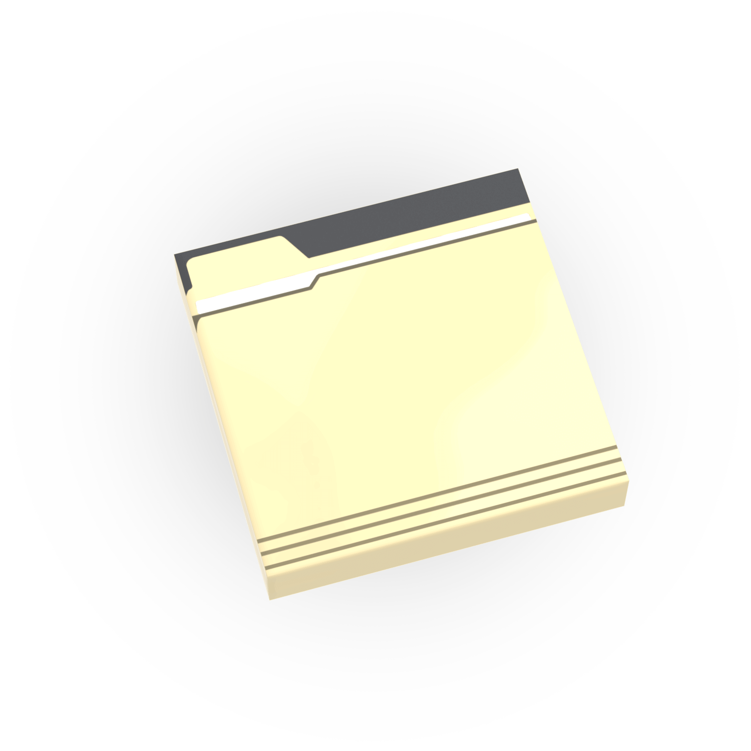 Yellow file folder with a black border on a white background