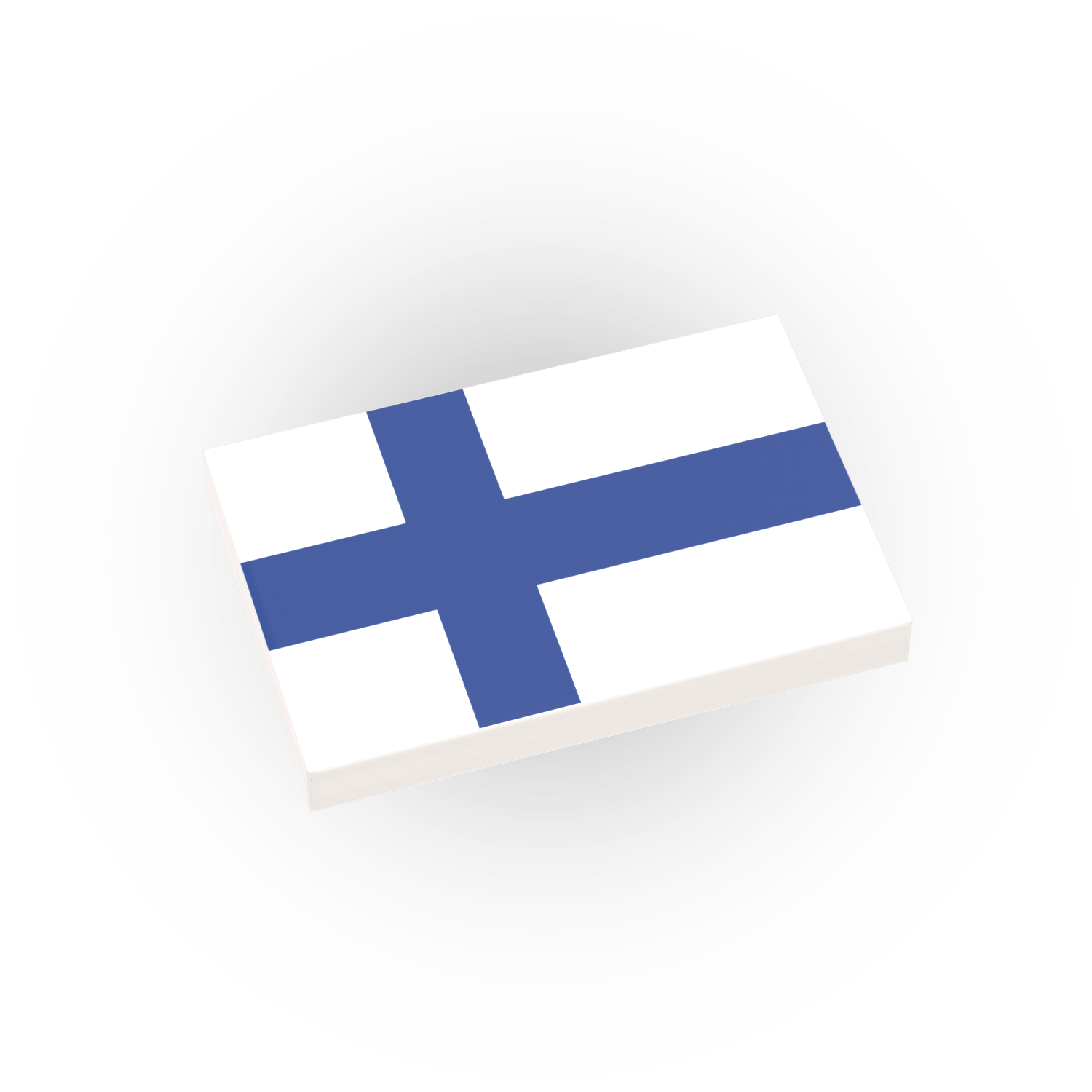 Finland Country Flag printed on a LEGO tile on a white background