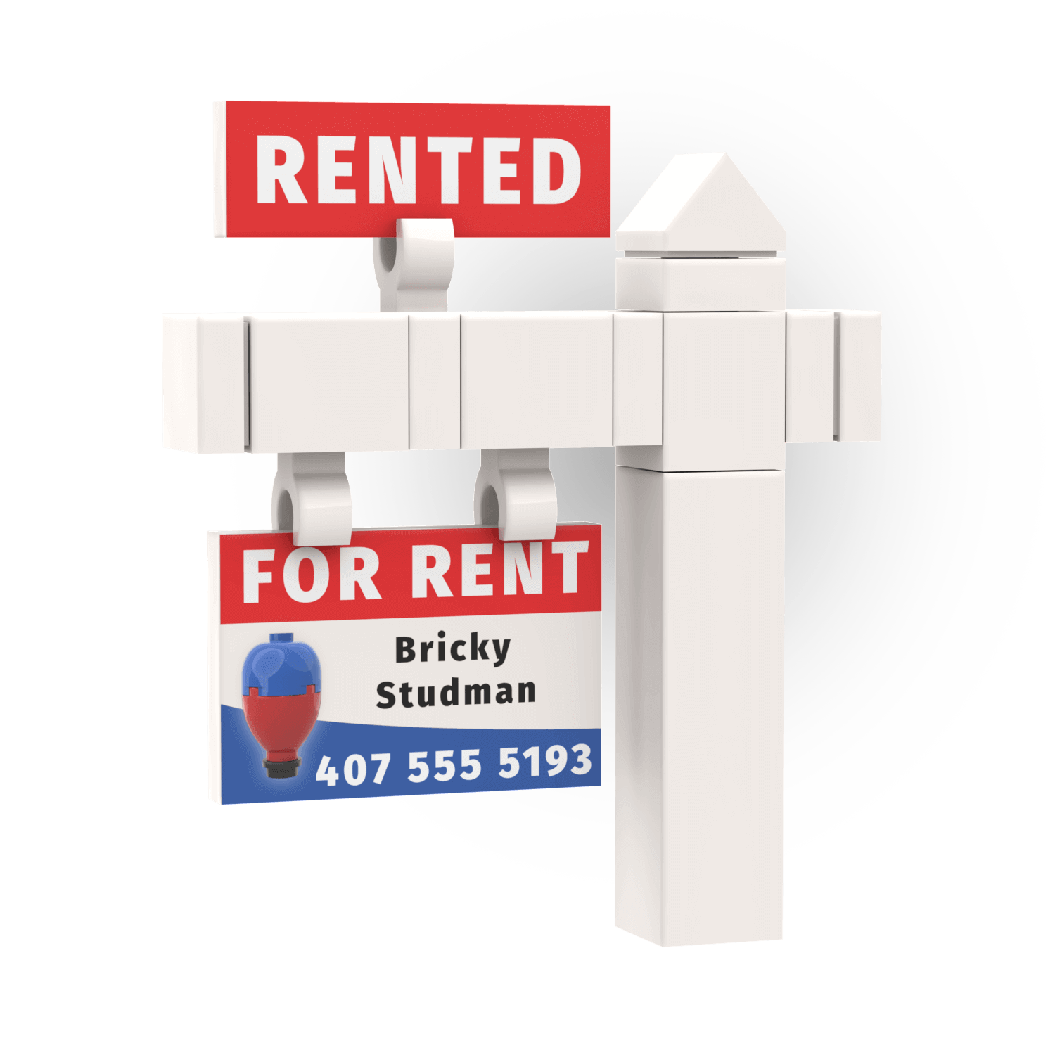 Yard For Rent Sign For House or Apartments with the rented sign on