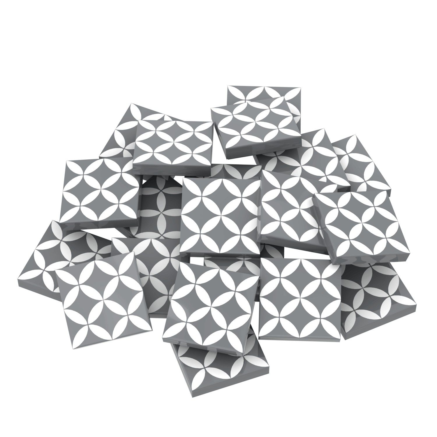 Gray & White Tile for Floor & Wall - Custom Printed (20 Pack) - Made with LEGO®