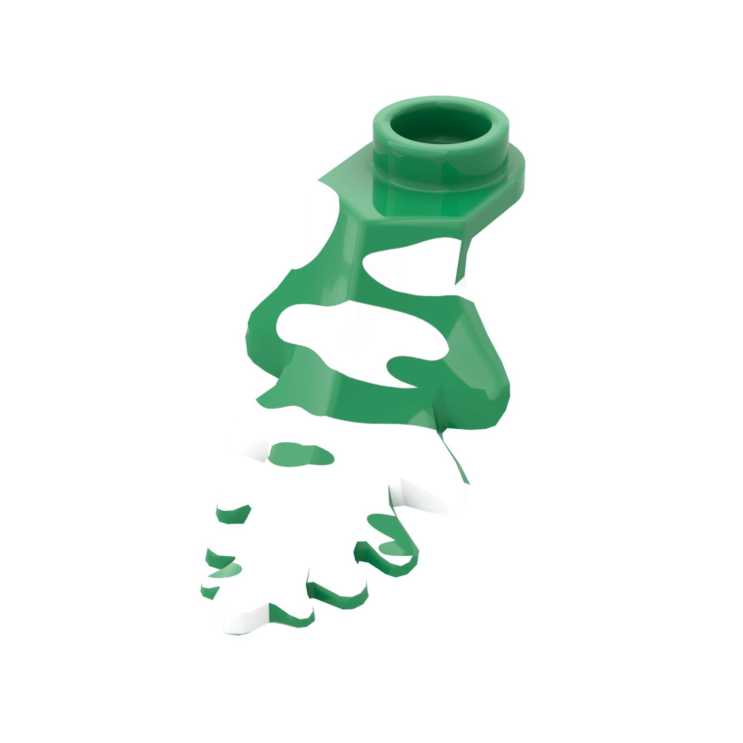 lego plant leaf with snow pattern printed on the leaf 