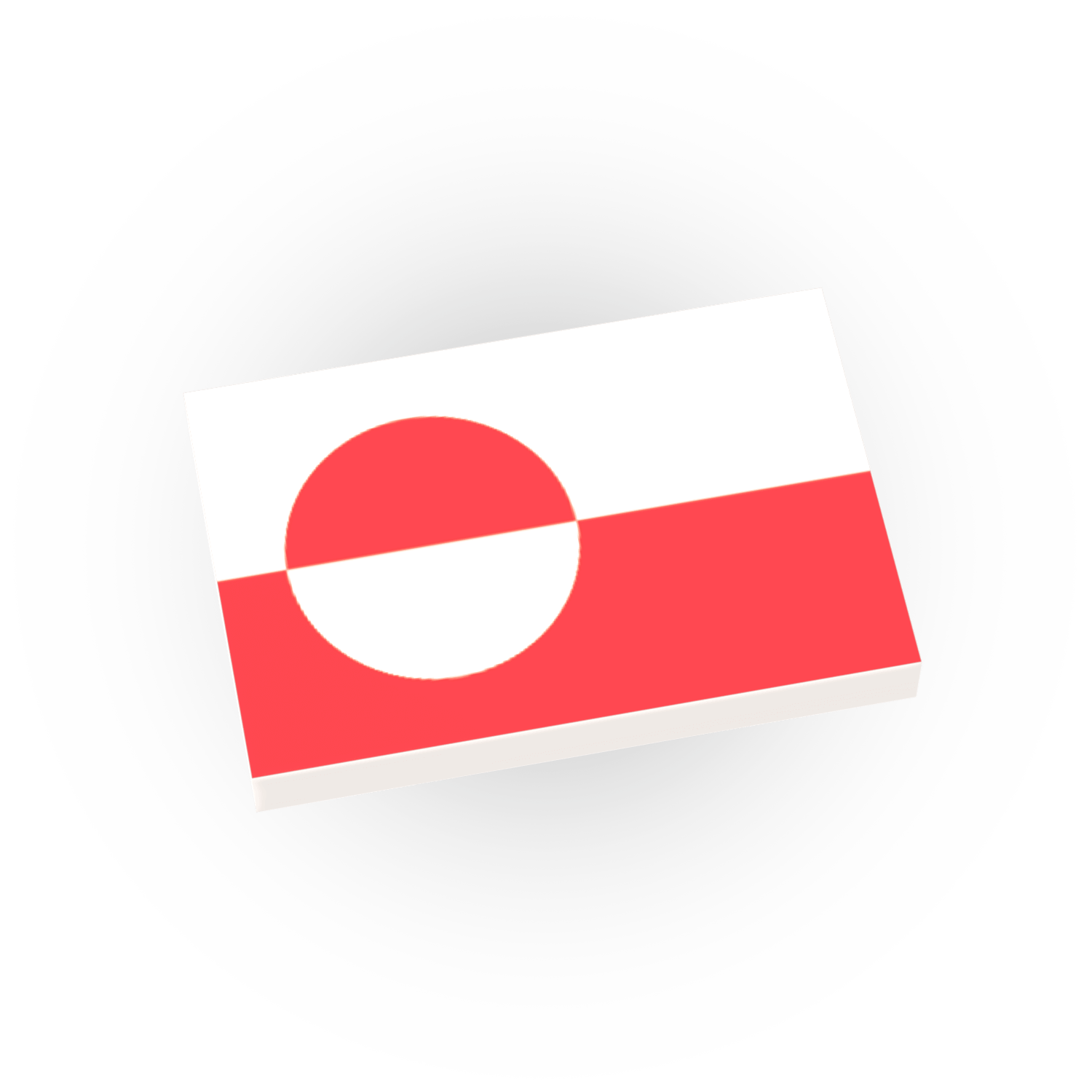 Greenland Country Flag - Custom Printed - Made Using a LEGO® Tile