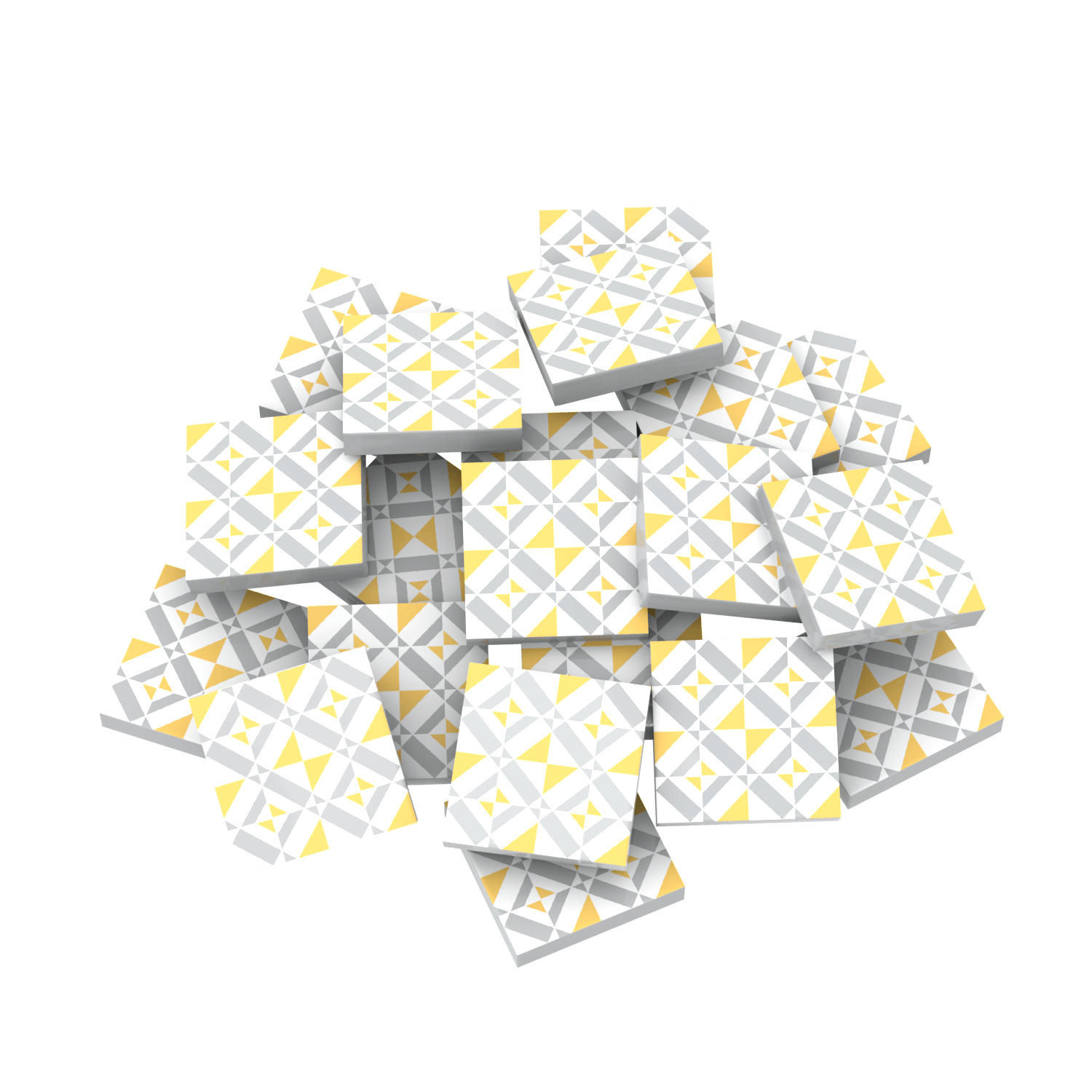 Yellow, Gray & White Tile for Floor & Wall - Custom Printed (20 Pack) - Made with LEGO®