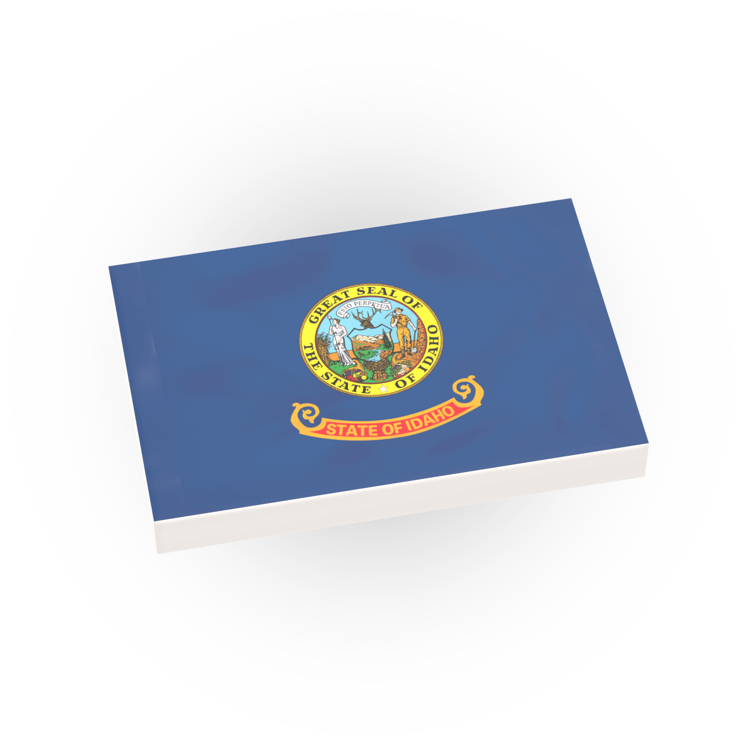 Idaho State Flag - Minifig Scale - Custom Printed - 2x3 Tile Made using a LEGO® Tile