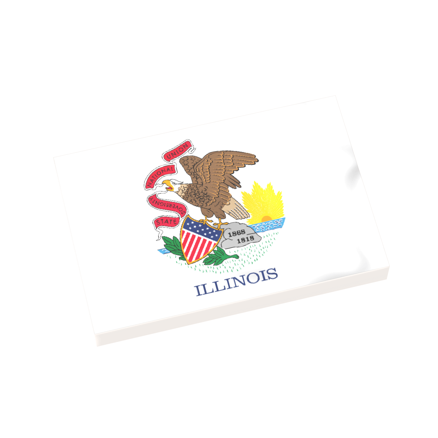 Illinois State Flag - Custom Printed 2x3 Tile - Made Using a LEGO® Tile