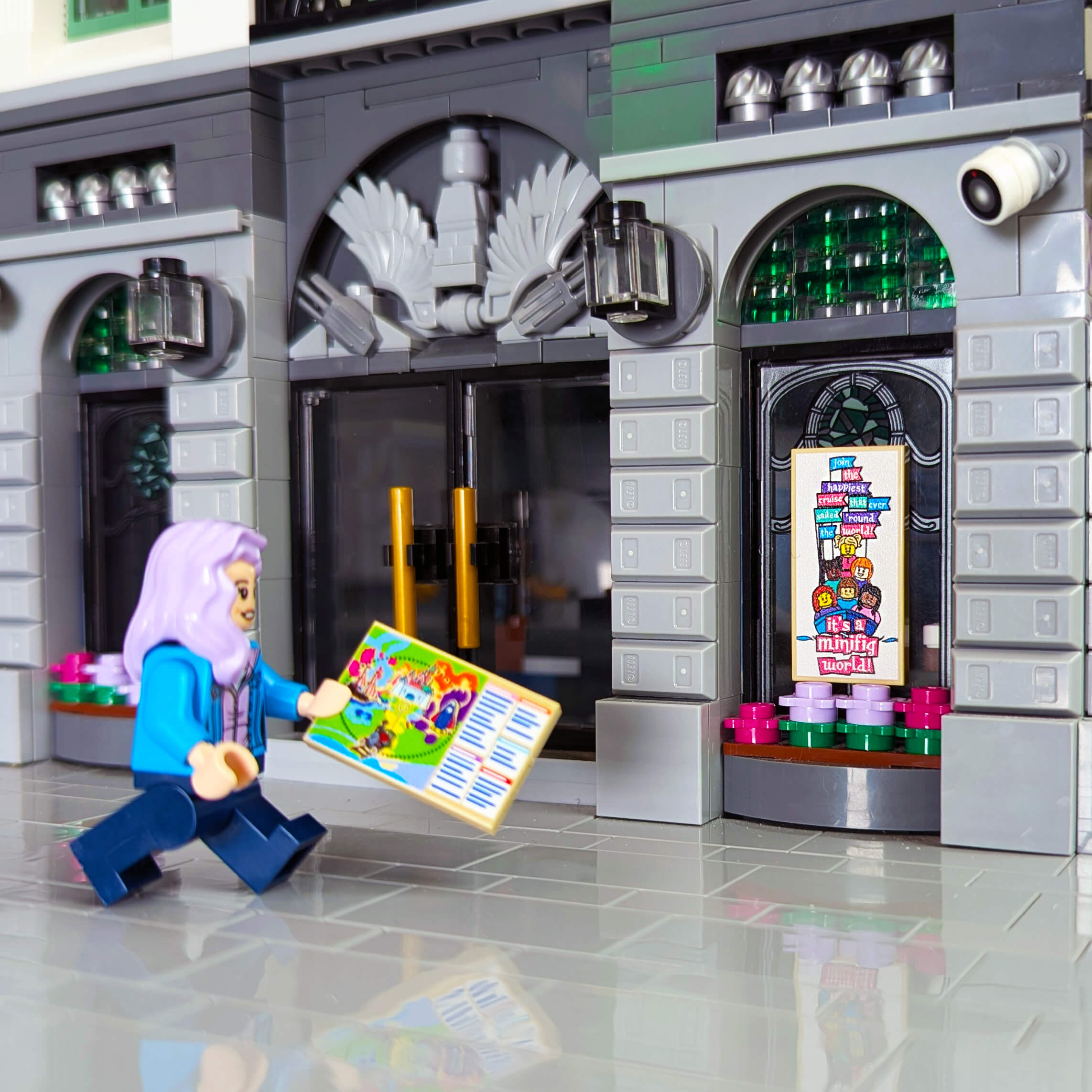 It's a Minifig World - Ride Poster - Custom Printed - Made Using a LEGO® Tile