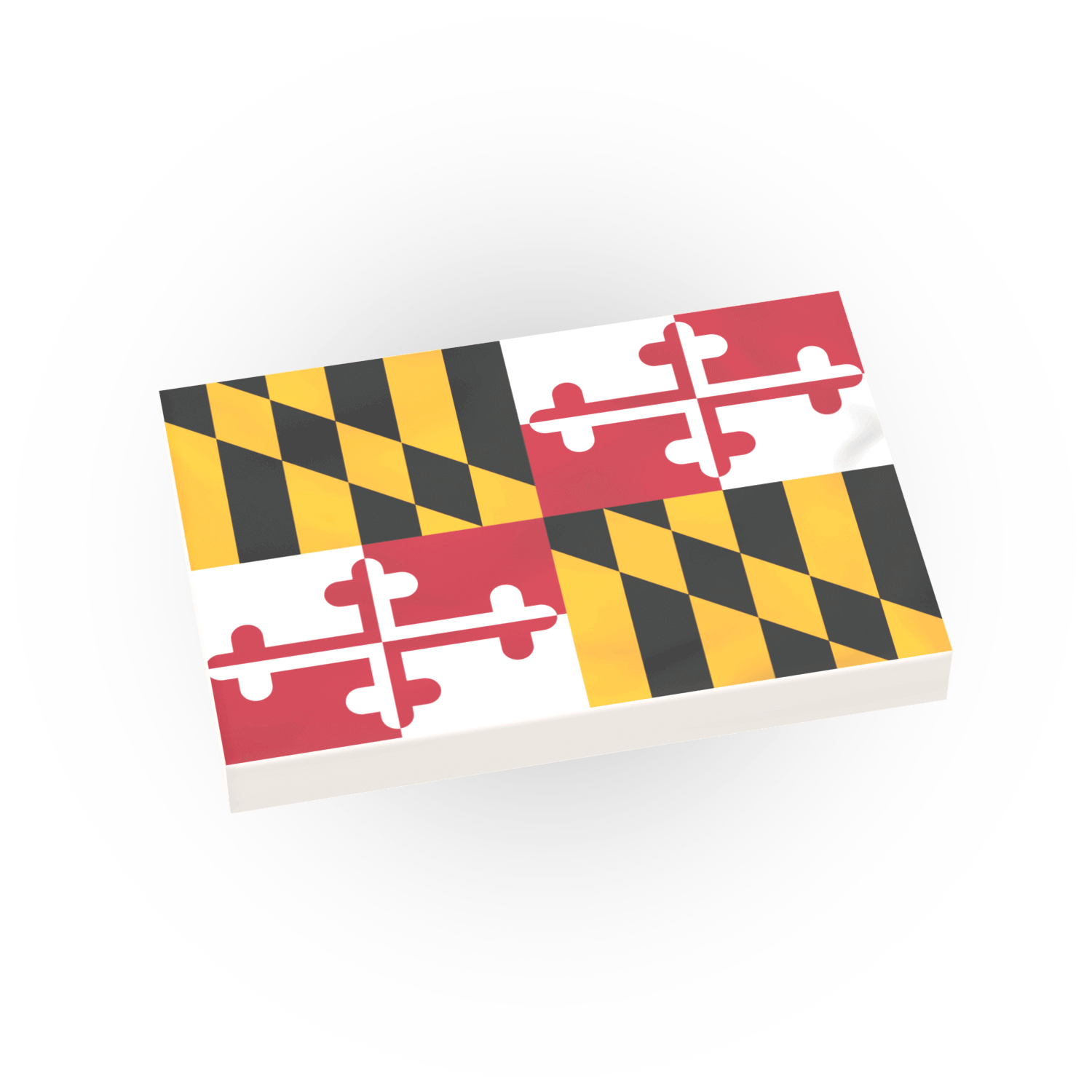Flag of Maryland printed on lego on a white background