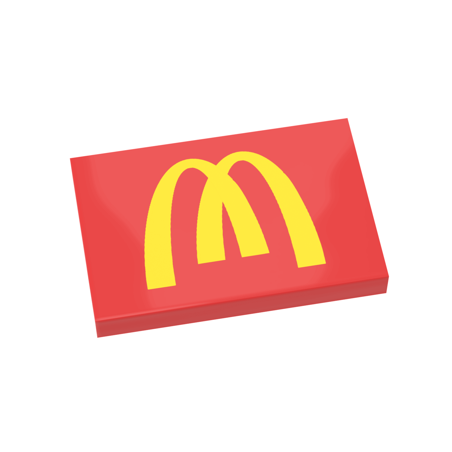 Custom printed 2x2 tile featuring the iconic McBricks Sign, made using LEGO parts.