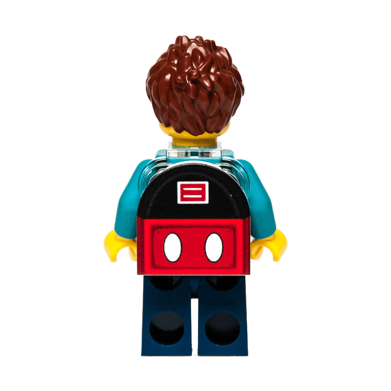 Mickey Themed Mini Backpack On A Minifig black and red deisgn