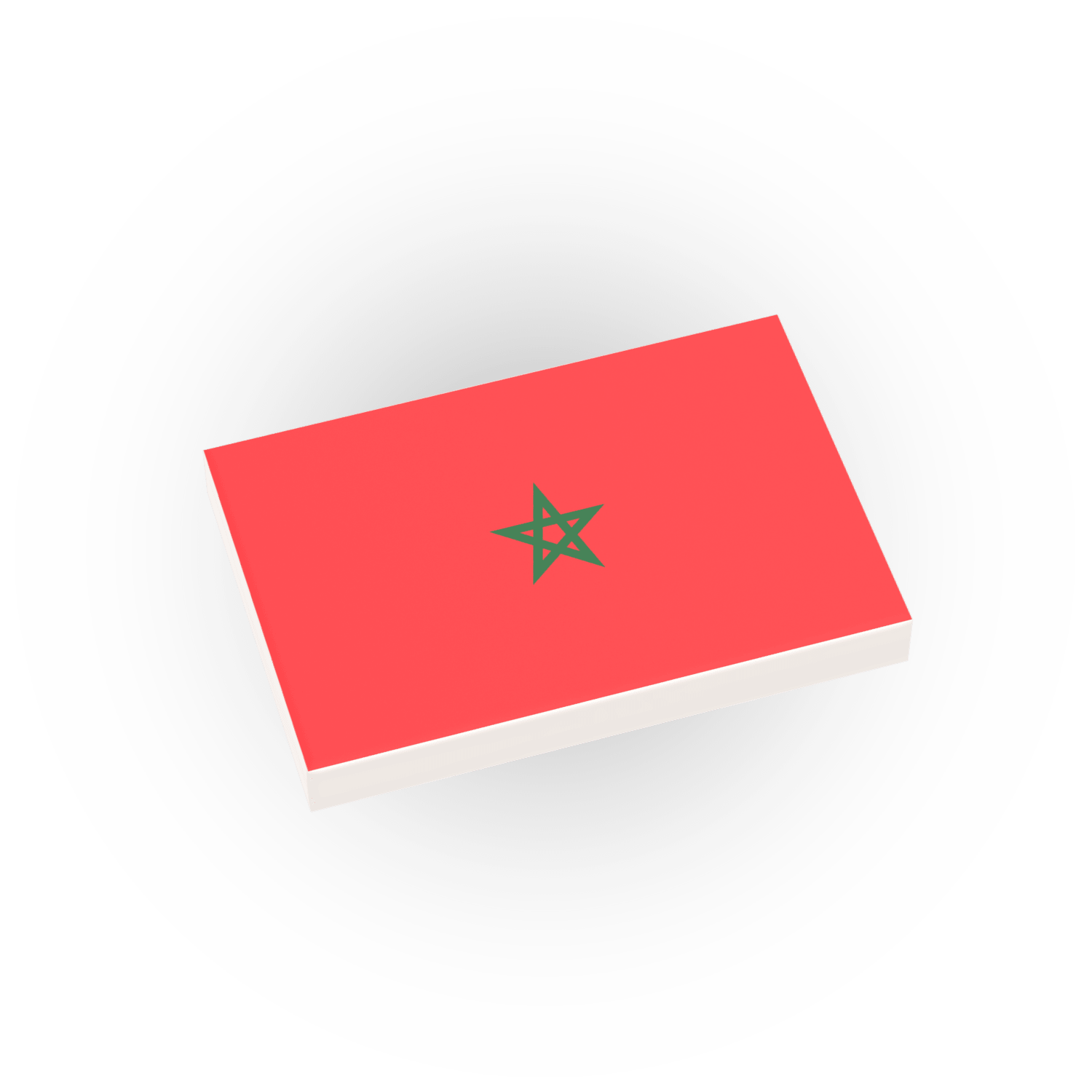 Morocco Country Flag printed on a LEGO tile on a white background
