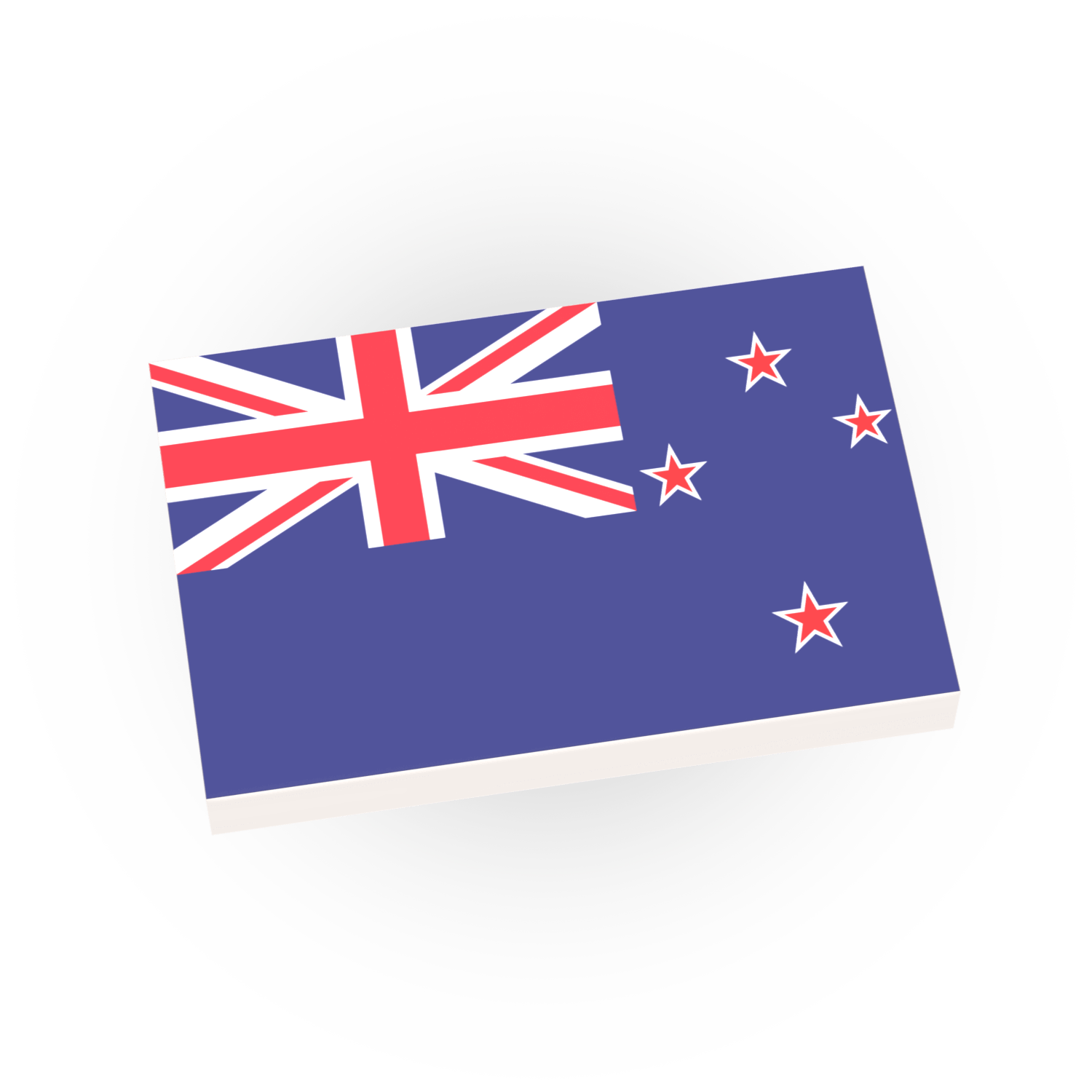 Custom printed LEGO piece with the New Zealand country flag.