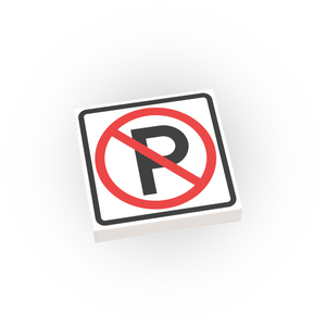 No Parking Street Sign - Custom Printed 2x2 Tile - Made Using LEGO® Pa