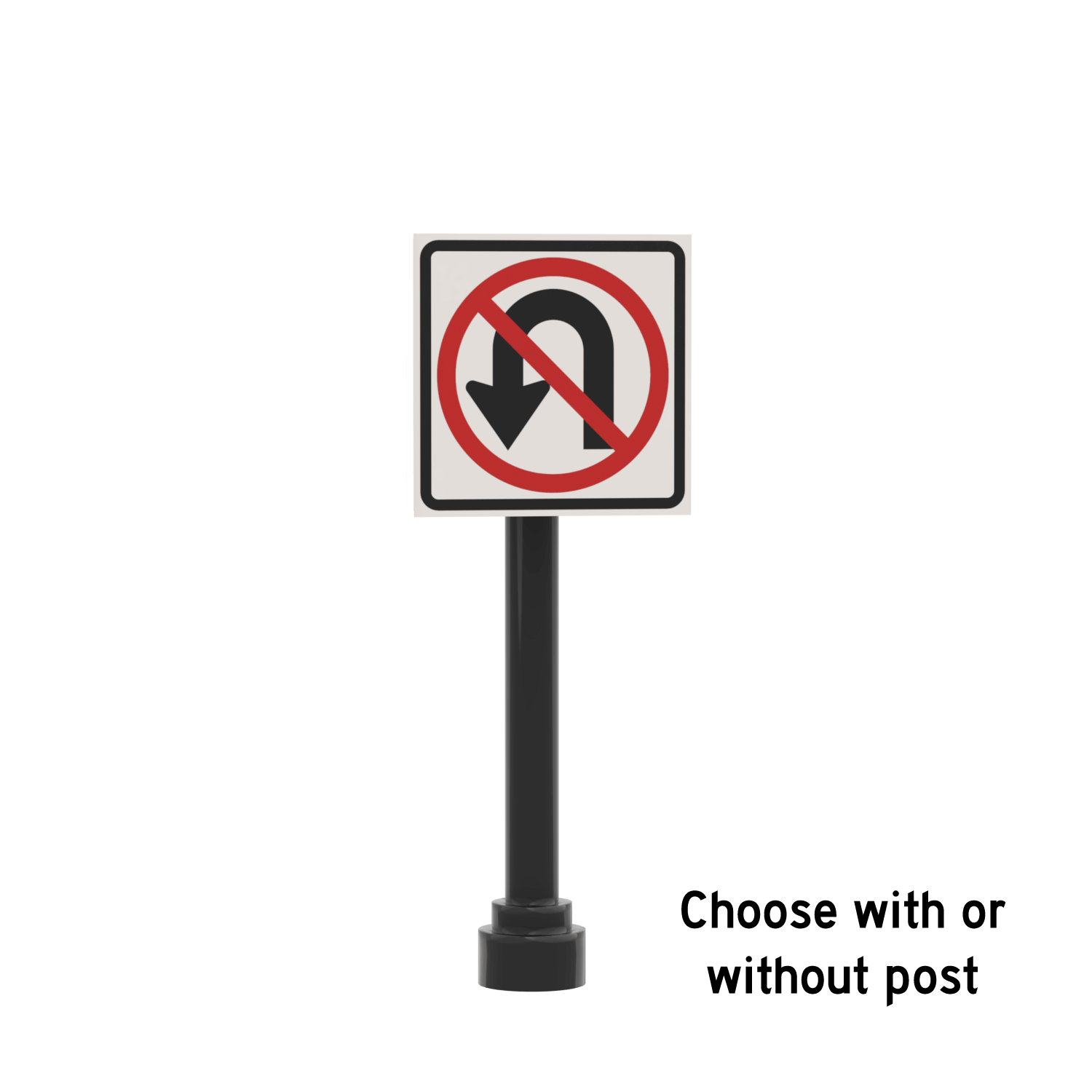 No U-Turn Sign - Custom Printed 2x2 Tile - Made Using LEGO® Parts