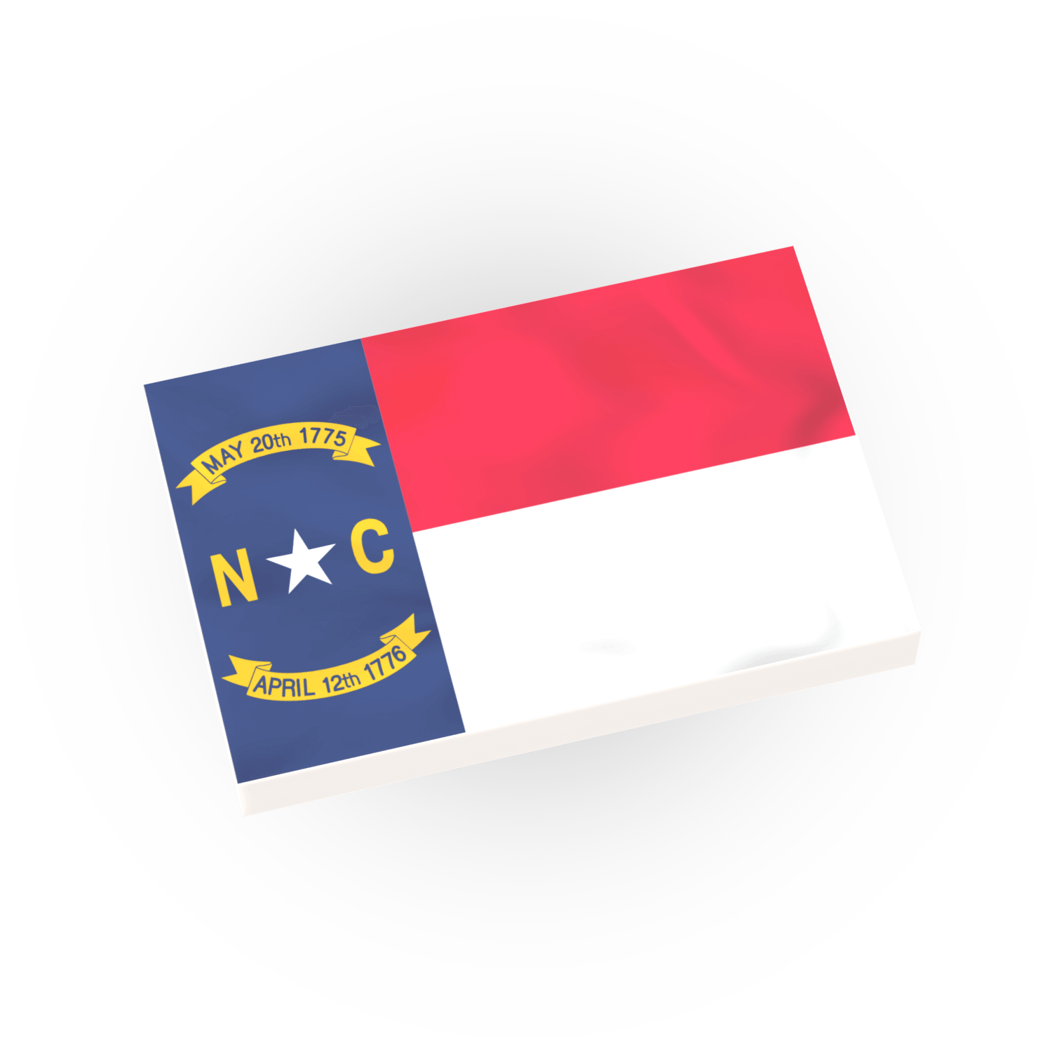 North Carolina State Flag - Minifig Scale - Custom Printed - 2x3 Tile Made using LEGO® Parts