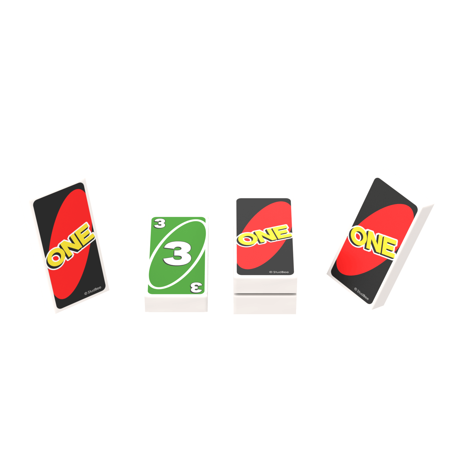 "One" Card Game Set - Custom Printed 1x2 Tiles - Made with LEGO® Parts