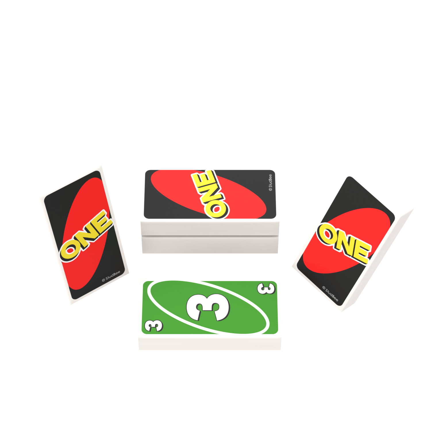 "One" Card Game Set - Custom Printed 1x2 Tiles - Made with LEGO® Parts