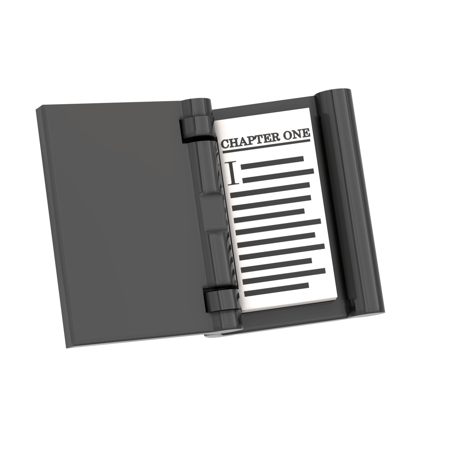 Open book with 'Chapter One' on a white background