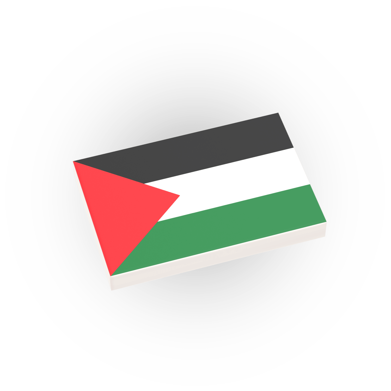 Palestine Country Flag printed on a LEGO tile on a white background