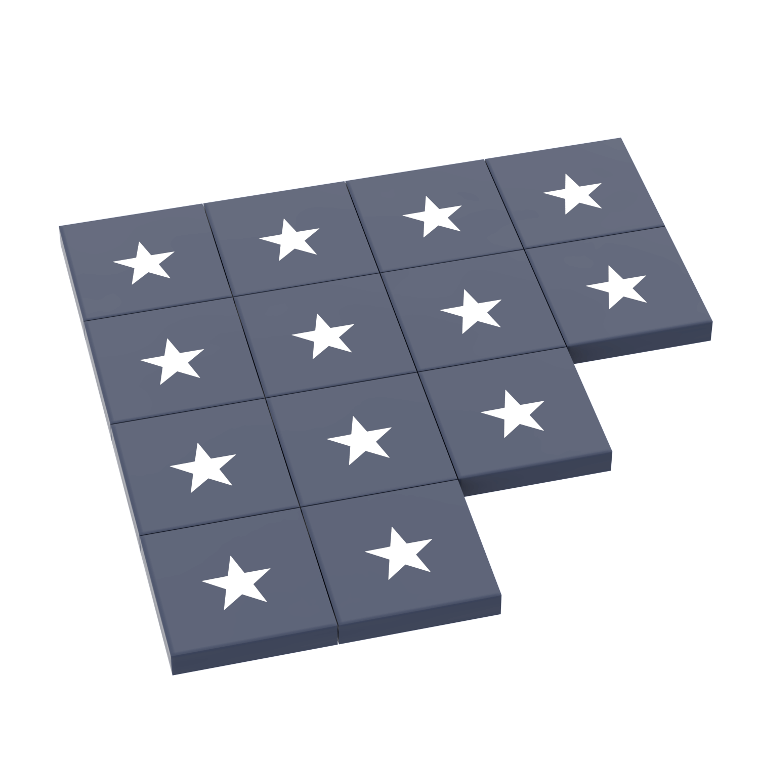 multiple star design custom printed lego tiles