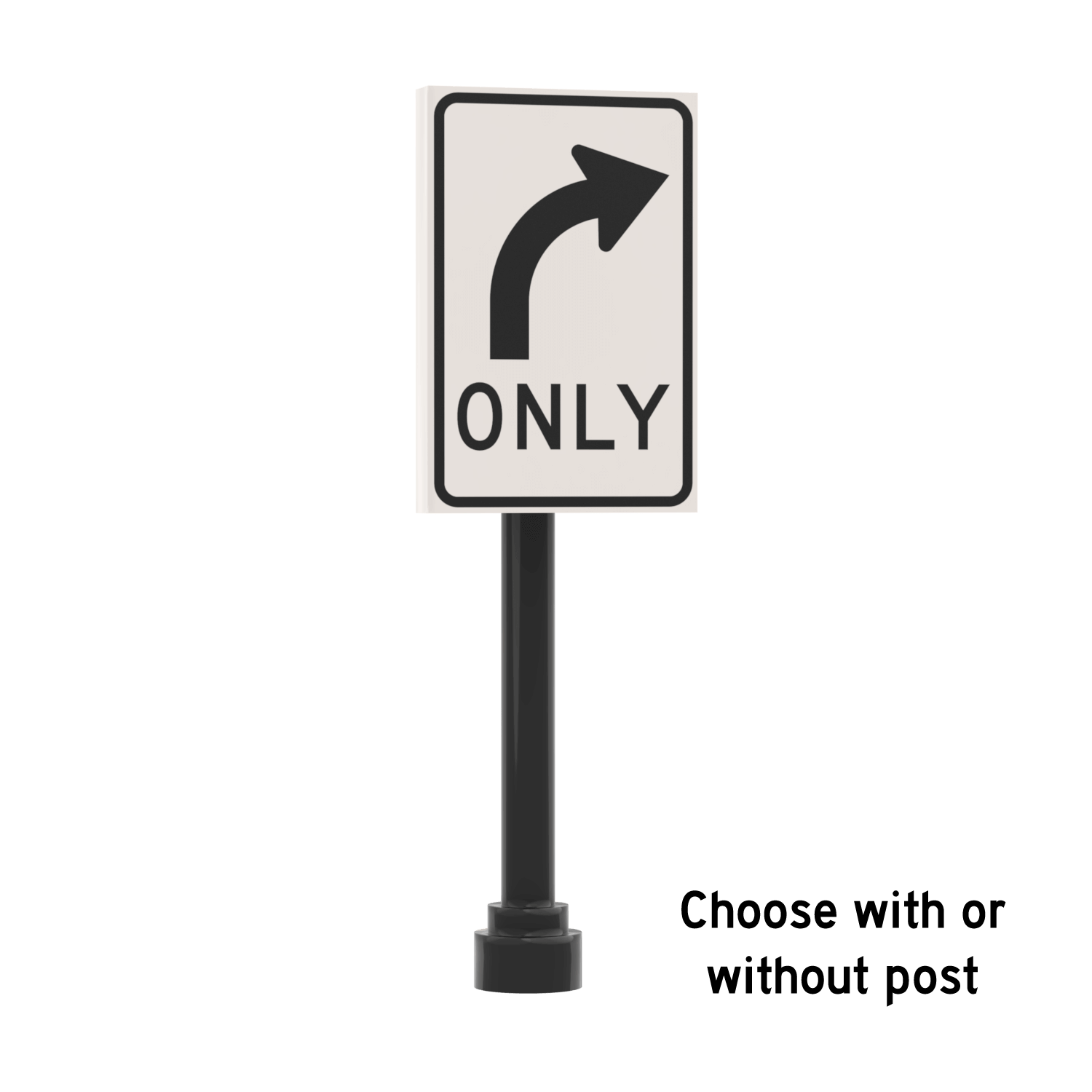 Right Only Street Sign - Custom Printed 2x3 Tile - Made Using LEGO® Pa