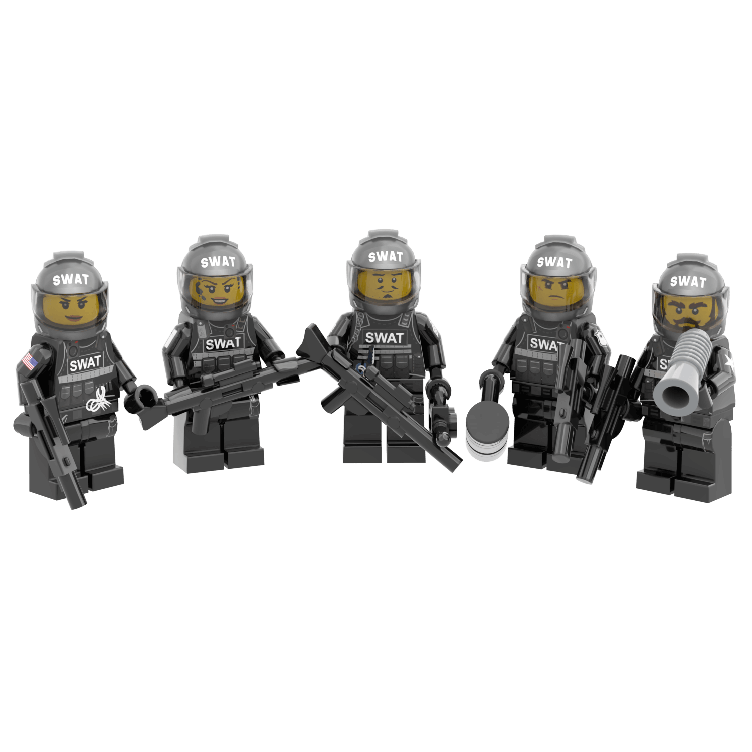 SWAT Squad – 5-Pack Bundle - Custom Minifigs - Made Using LEGO® Parts SWAT Squad – 5-Pack Bundle - Custom Minifigs - Made Using LEGO® Parts