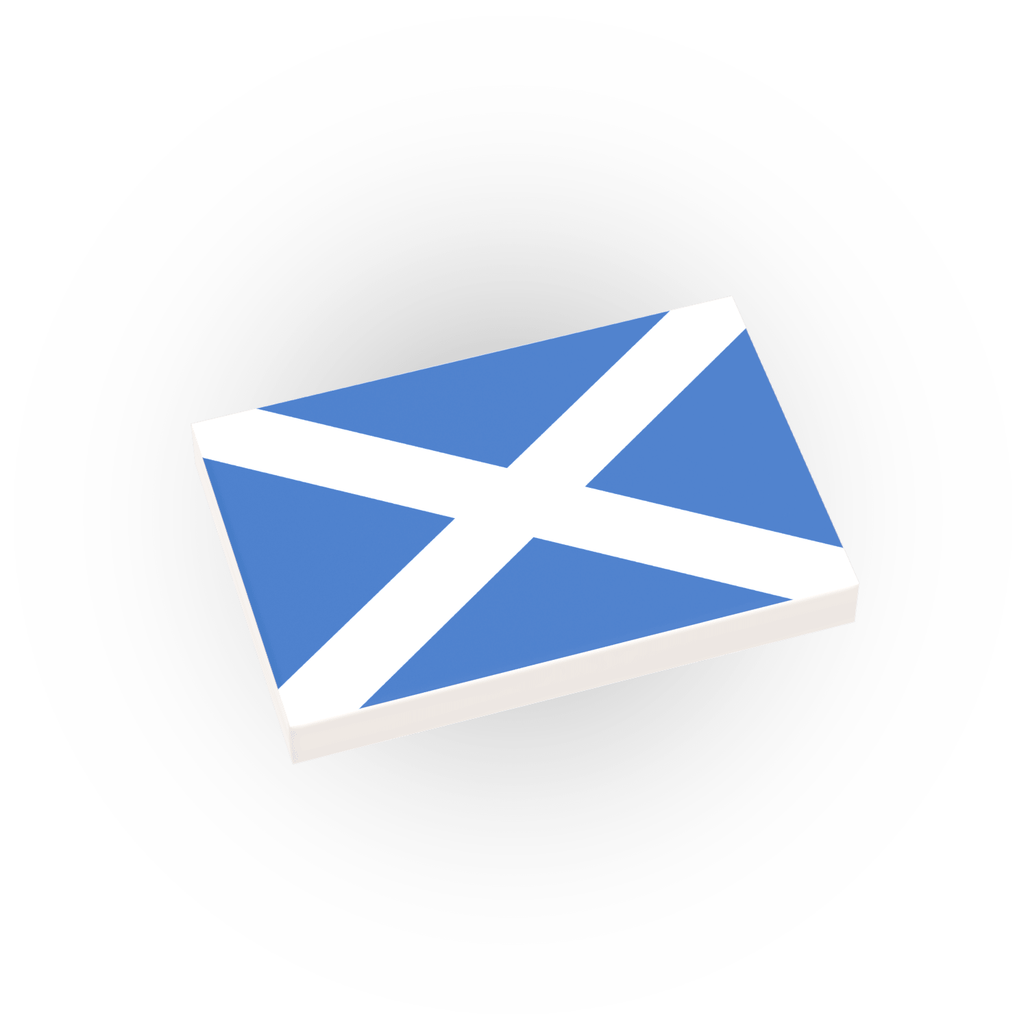 Scotland Country Flag printed on a LEGO tile on a white background
