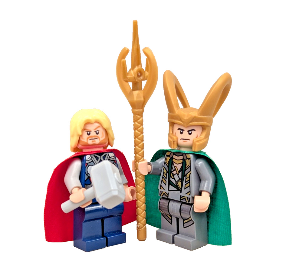 LEGO Marvel Minifigures Thor (sh0018) & Loki (sh0033) 6869 Quinjet Aerial Battle