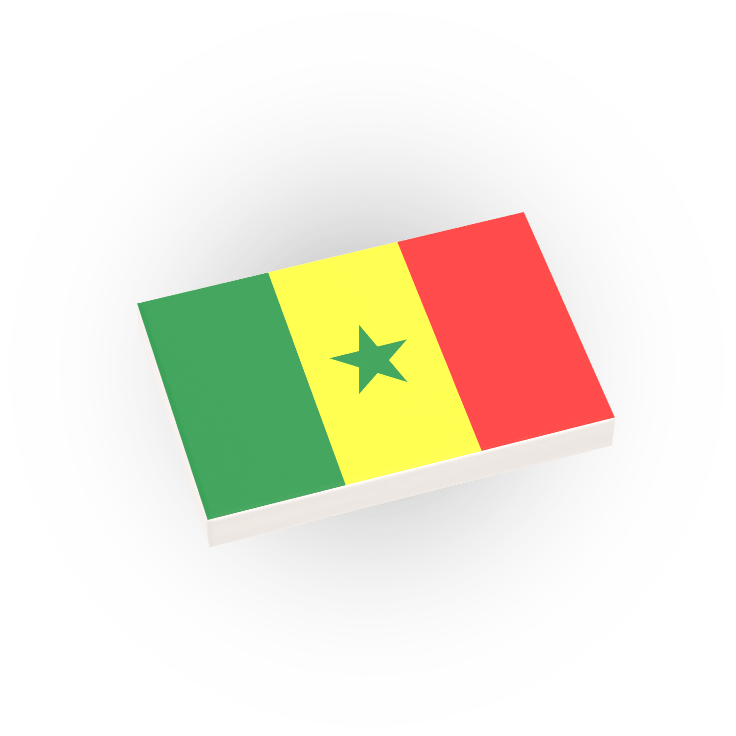 Senegal  Country Flag printed on a LEGO tile on a white background