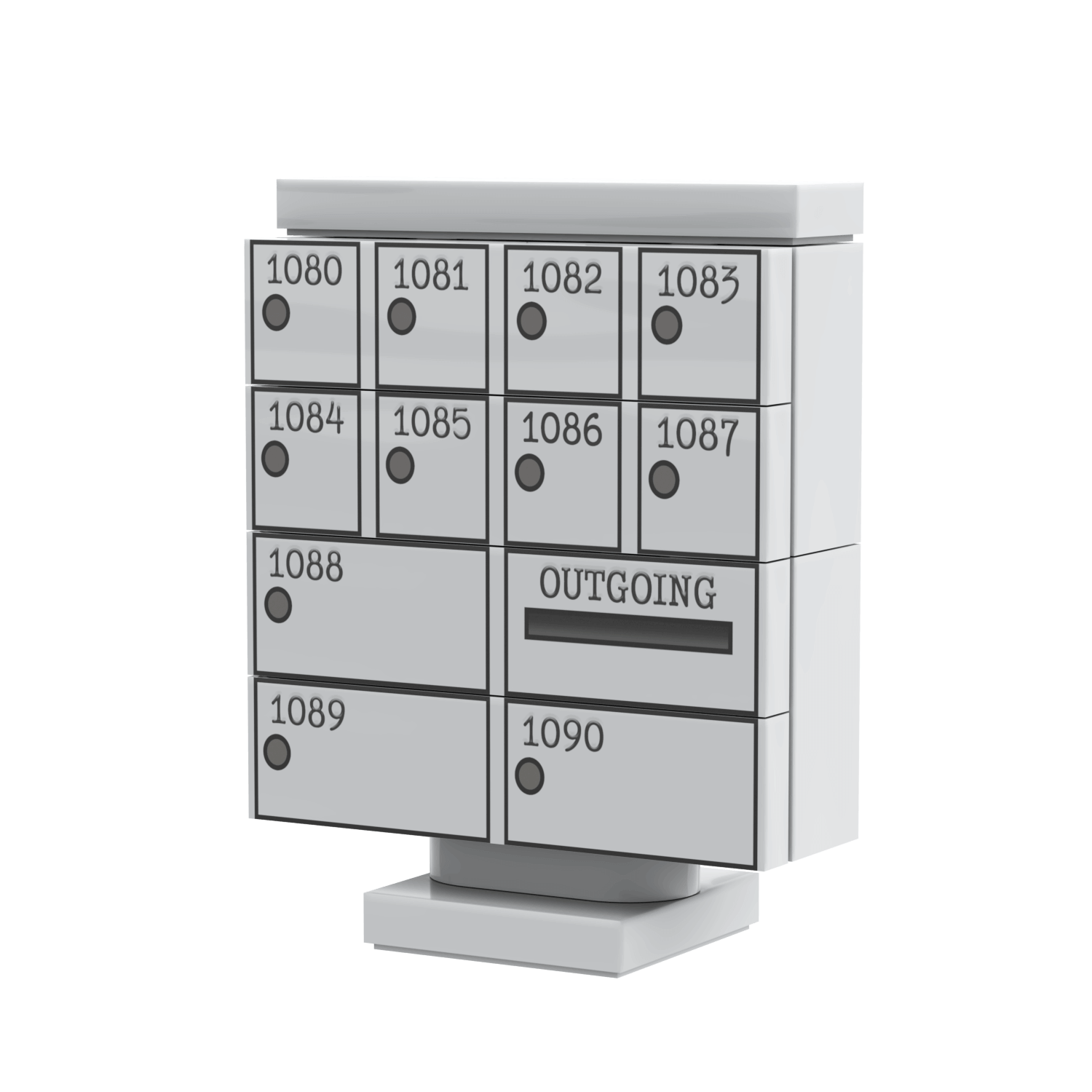 Cluster Apartment/Office Mailbox Unit - Minifig Scale Custom Set - Made Using LEGO® Parts