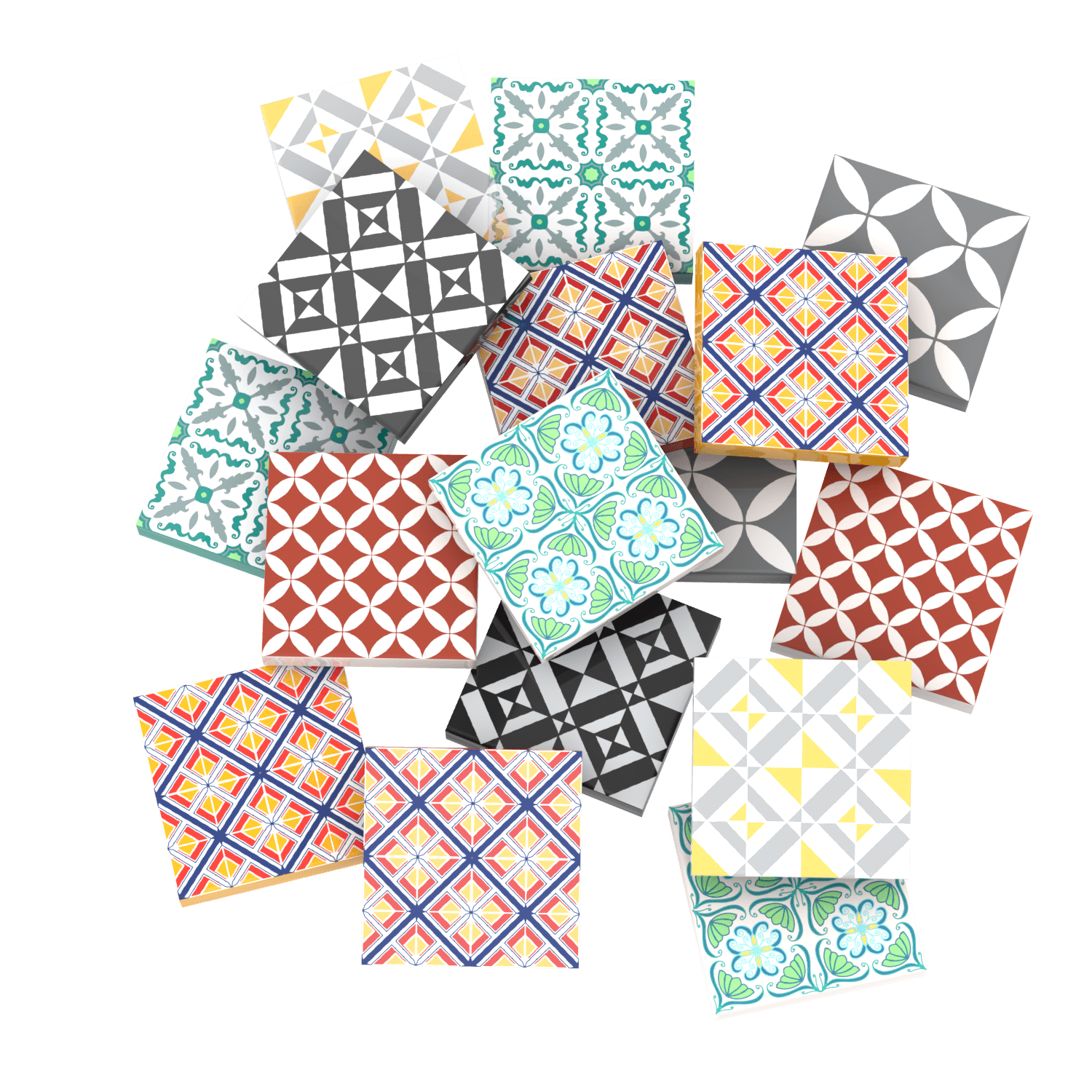 Spanish Tile Bundle (16 Pack)- 2x2 Tiles - Custom Printed Lego