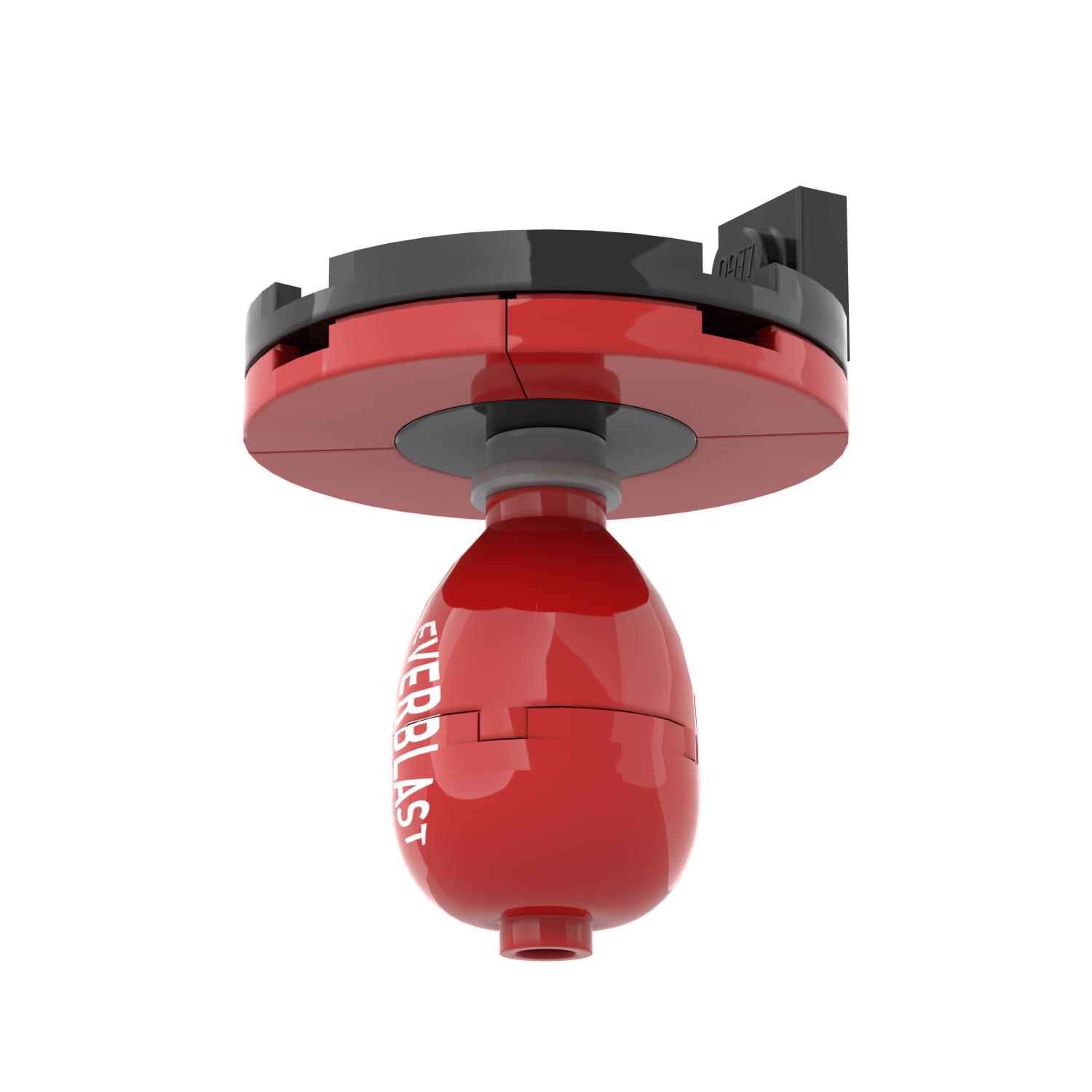 side view of a speed bag built from lego 