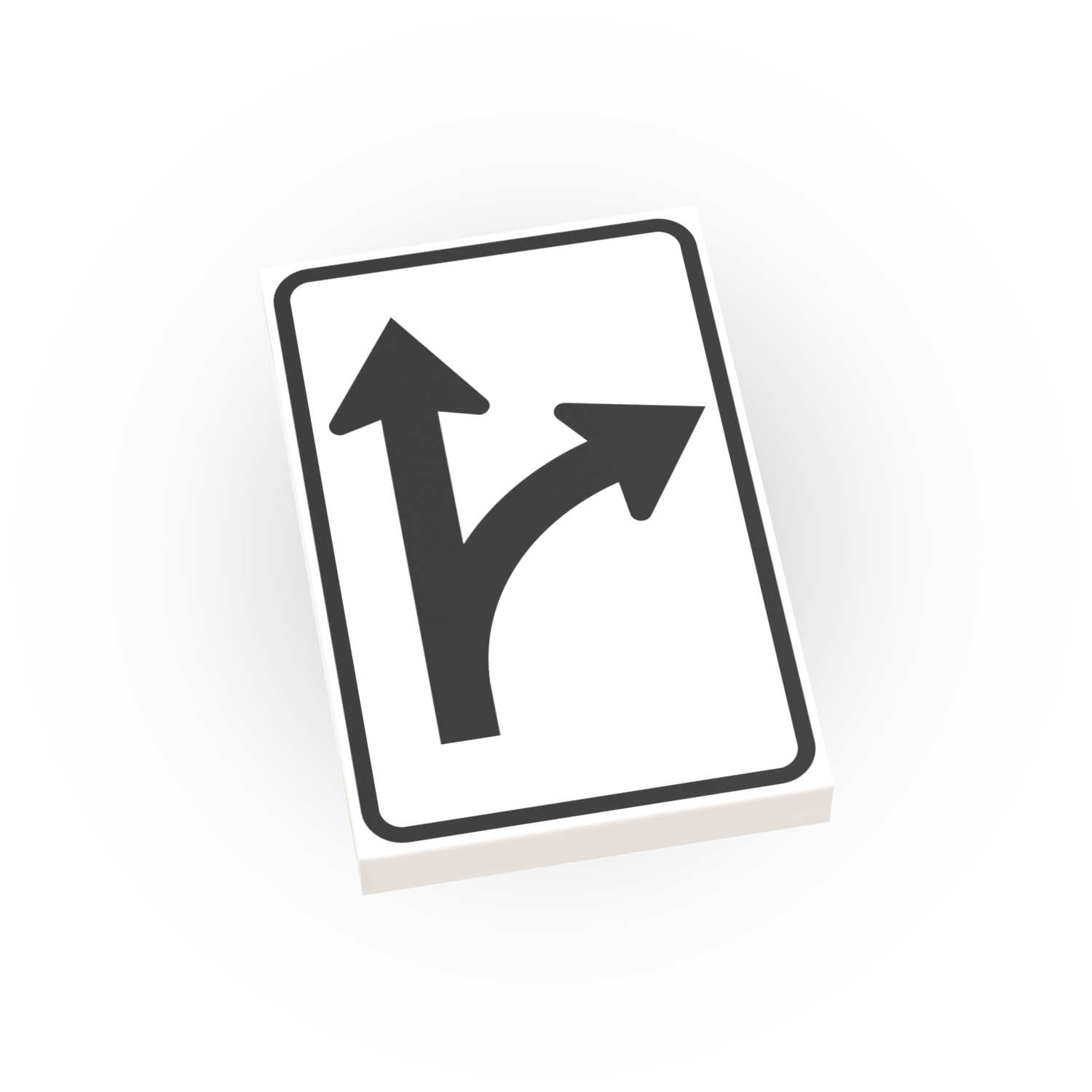 Two black arrows on a white background, likely representing a merge or diverge traffic sign.