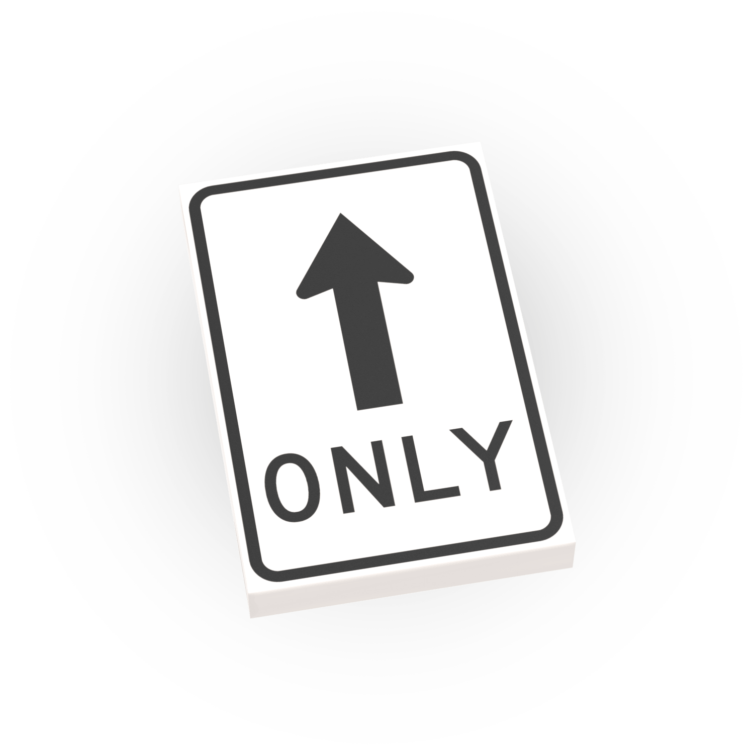 Straight Only Sign - Custom Printed 2x3 Tile - Made Using LEGO® Parts