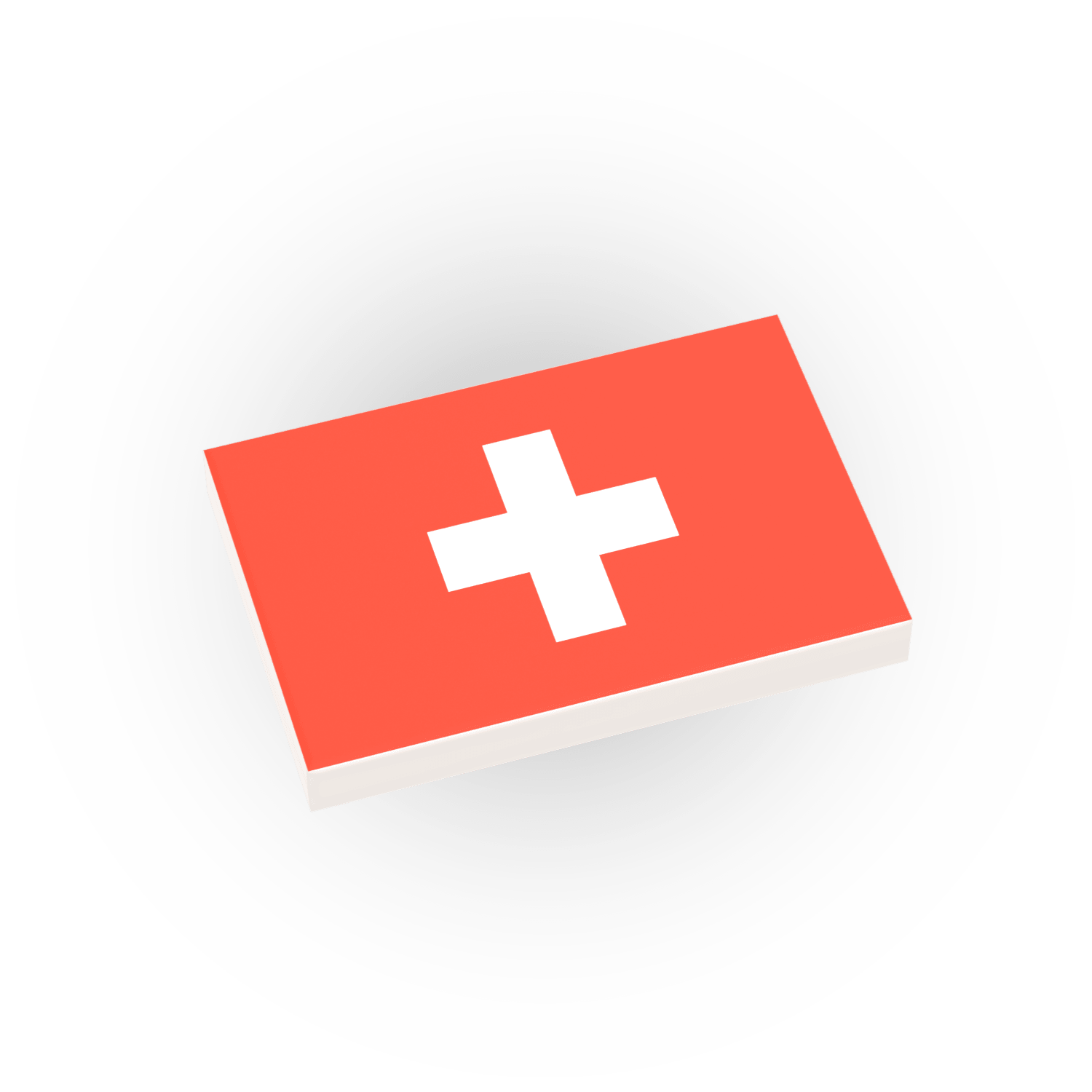 Switzerland Country Flag printed on a LEGO tile on a white background