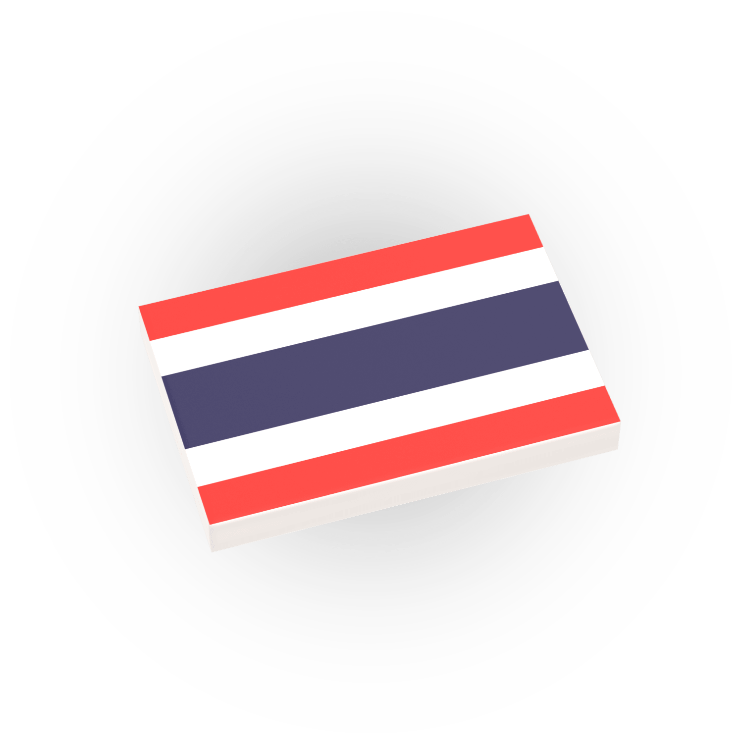 Thailand Country Flag printed on a LEGO tile on a white background