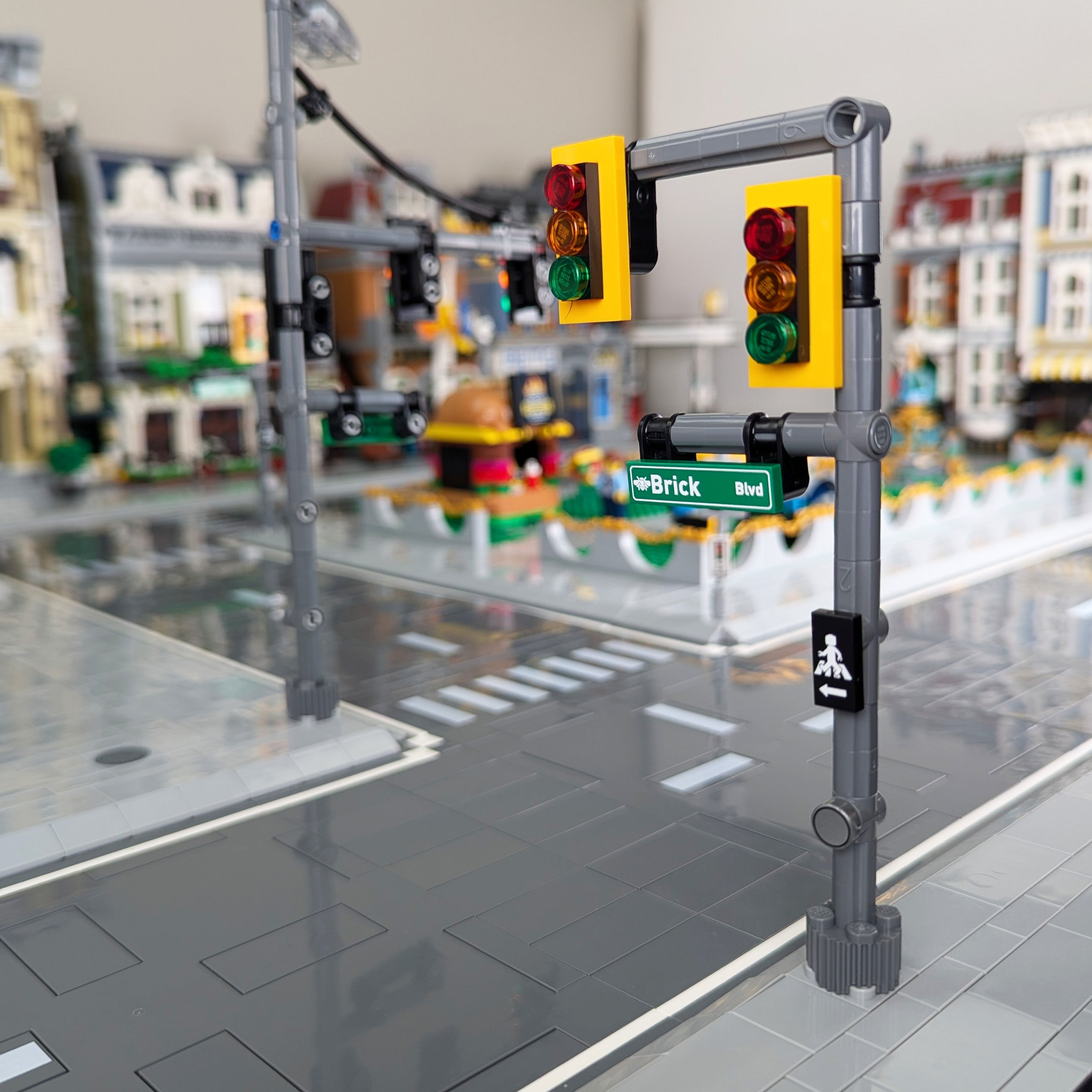 Double Traffic Lights Custom Printed Building Set - Made Using LEGO® Parts