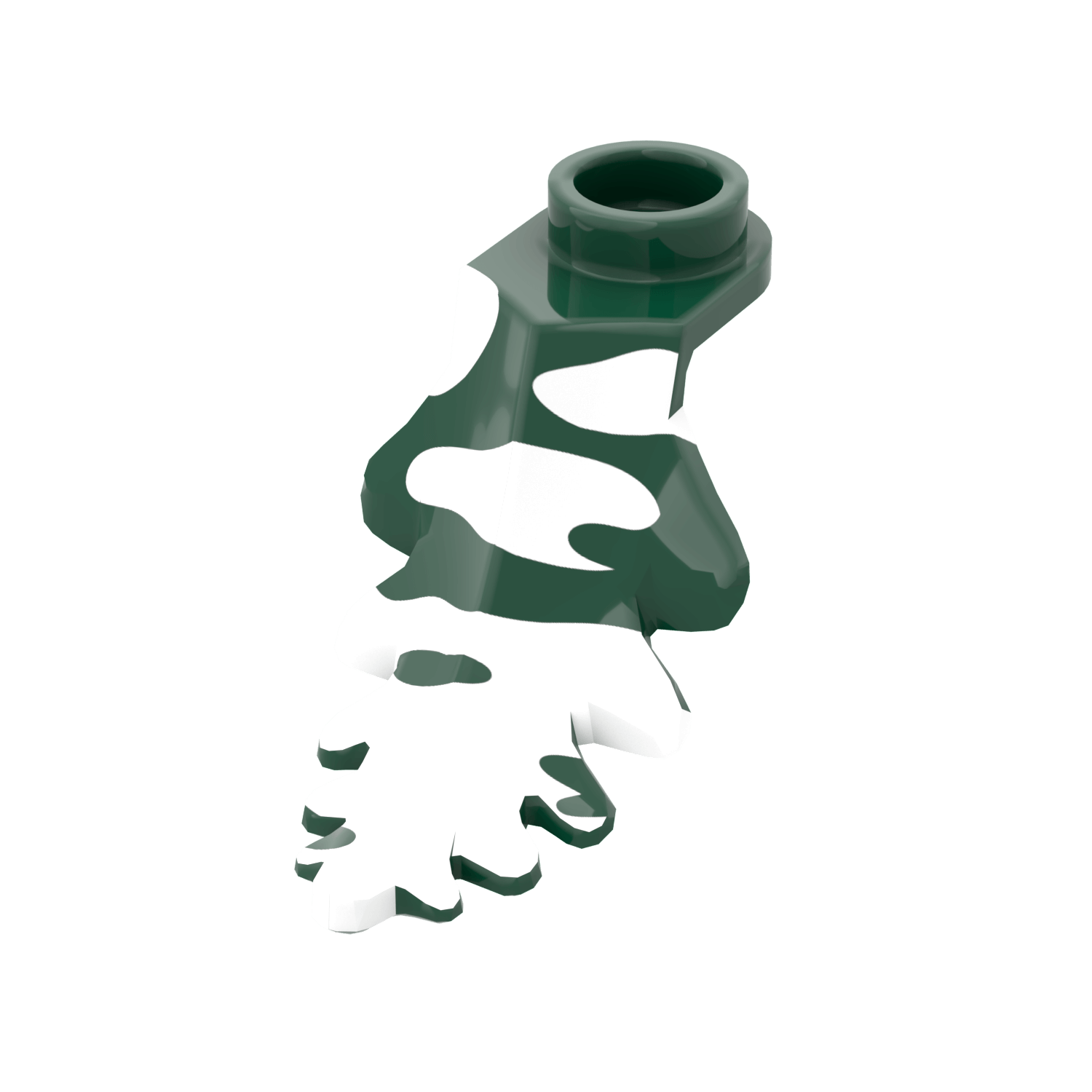 Dark Green Plant Leaf - Flocked Snow - 20 Pack - Made Using LEGO® Parts
