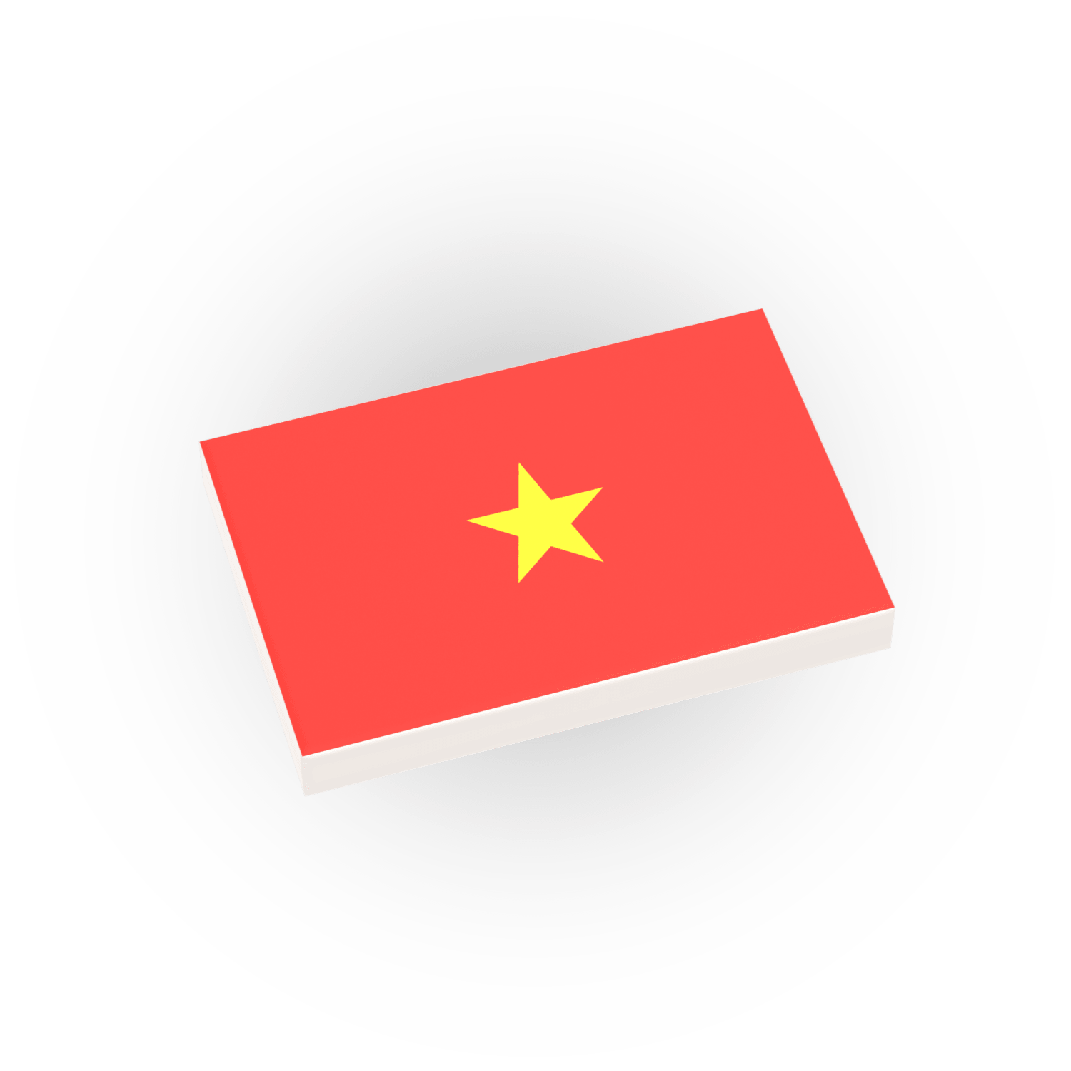 Vietnam Country Flag printed on a LEGO tile on a white background