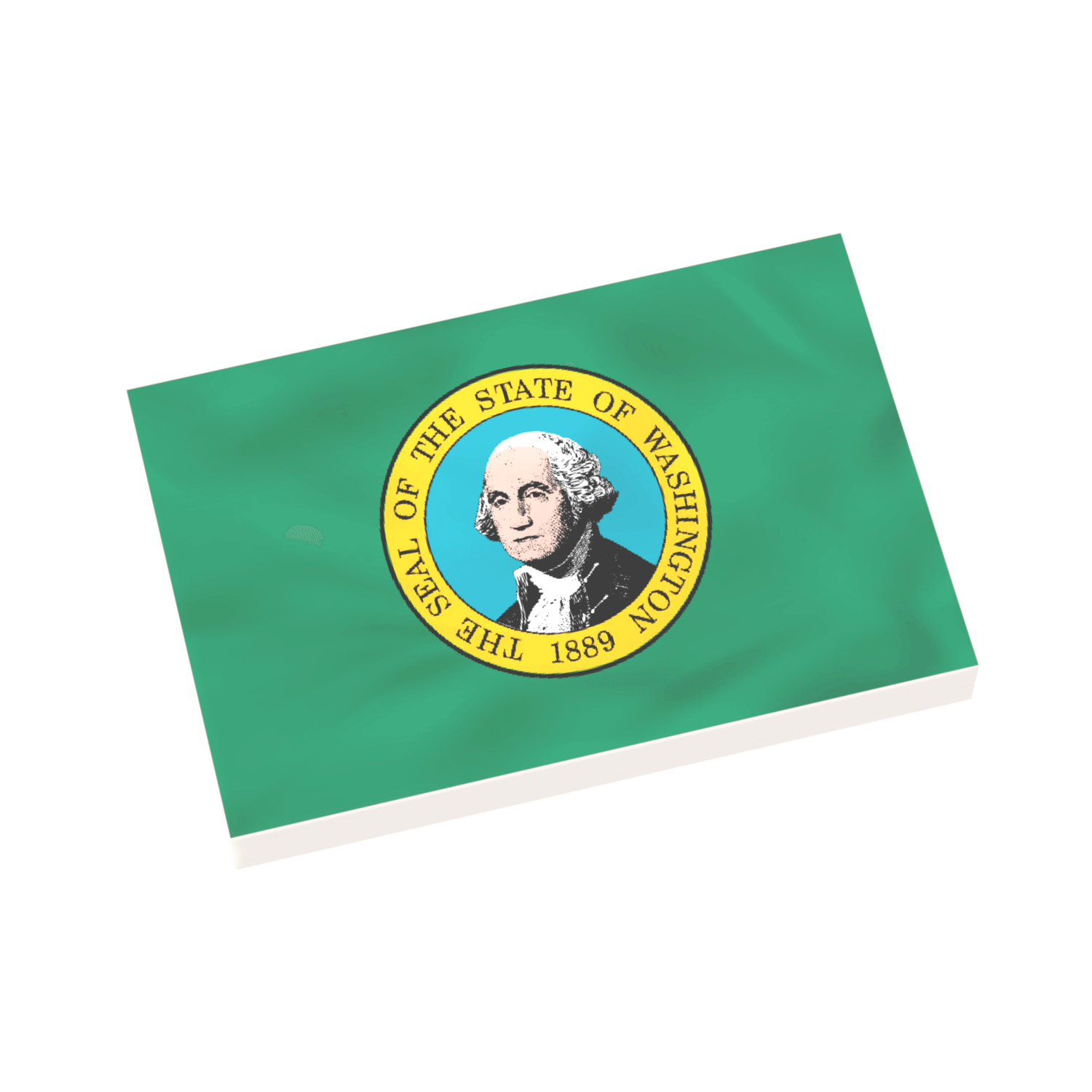 Flag of the State of Washington with a green background