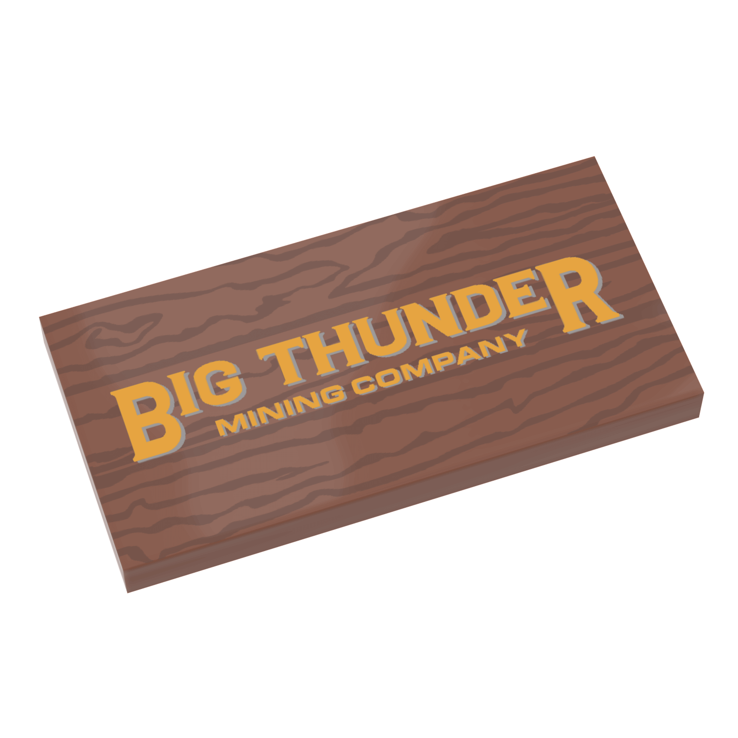 Wooden sign with 'Big Thunder Mining Company' text on a transparent background