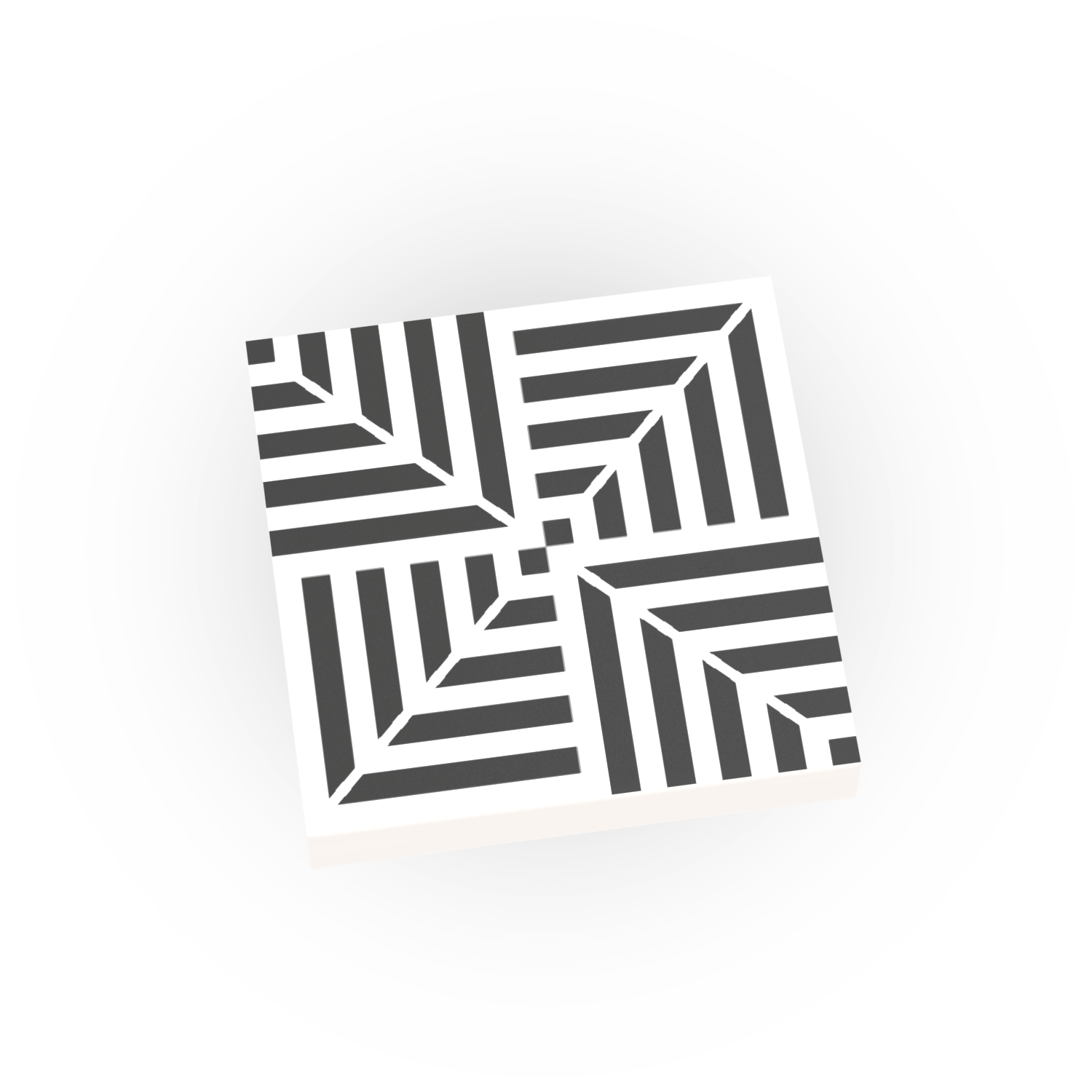 Black and White Geometric Floor Tile - Custom Printed Flooring - Made Using a LEGO® Tile