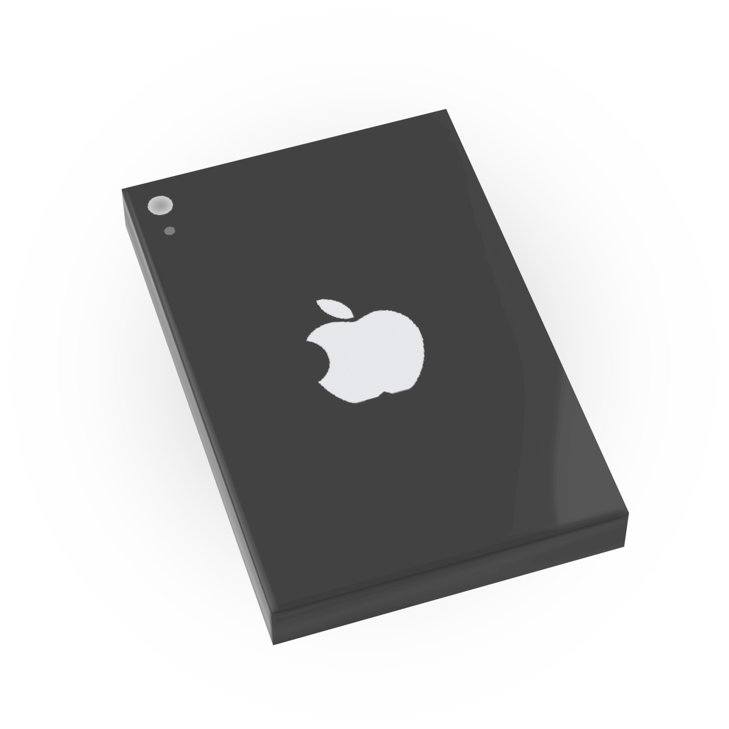 Black tablet case with logo on a white background