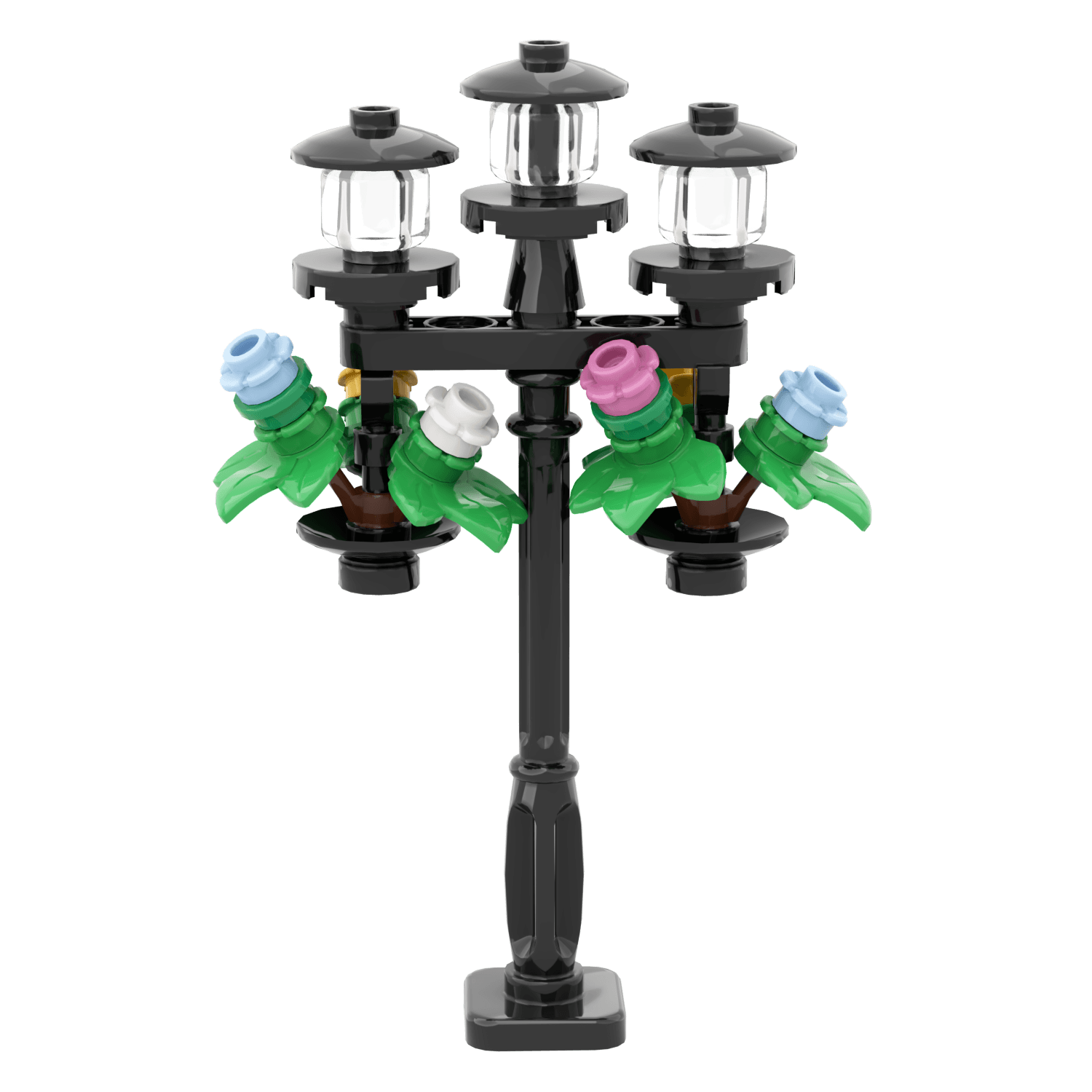 Black Lamppost with hanging baskets LEGO brick building set