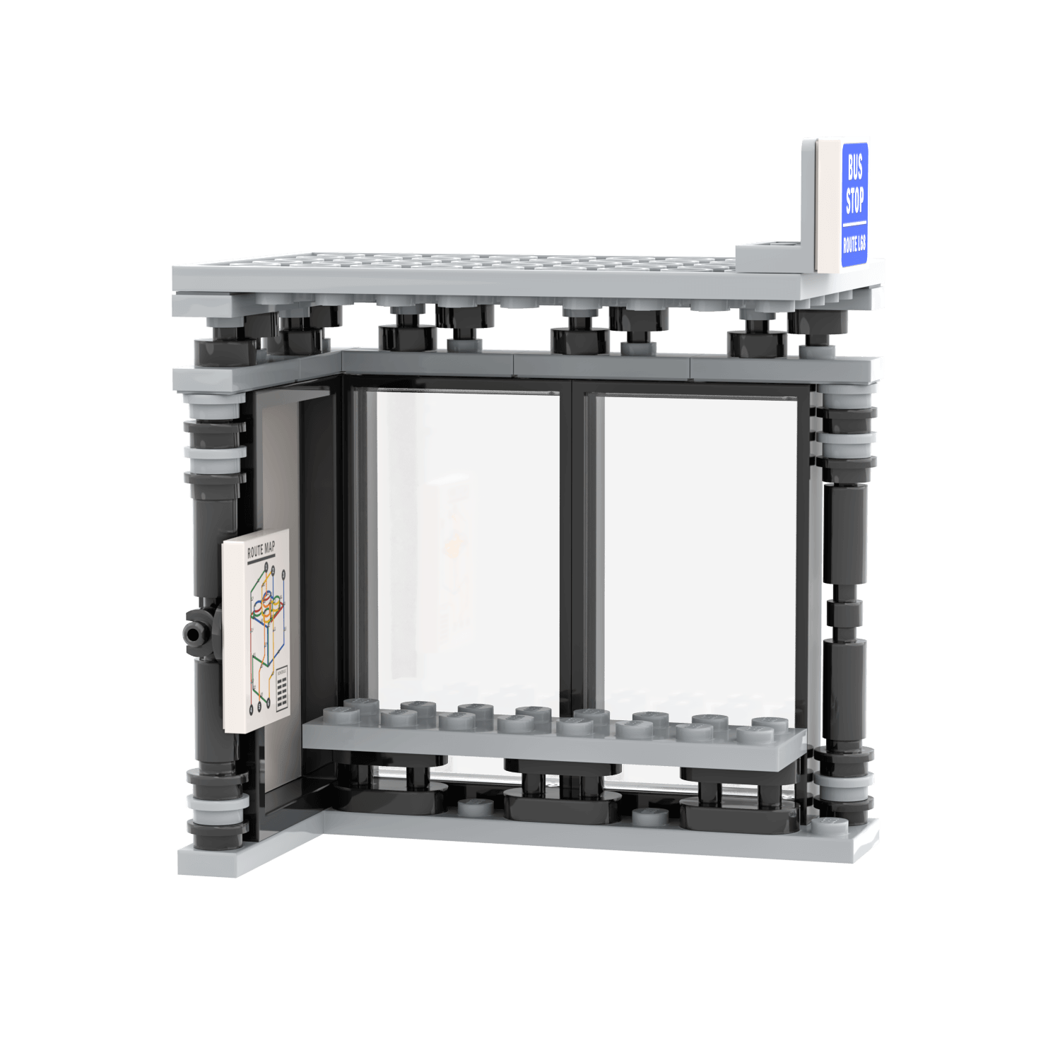 custom lego - bus stop made from lego parts